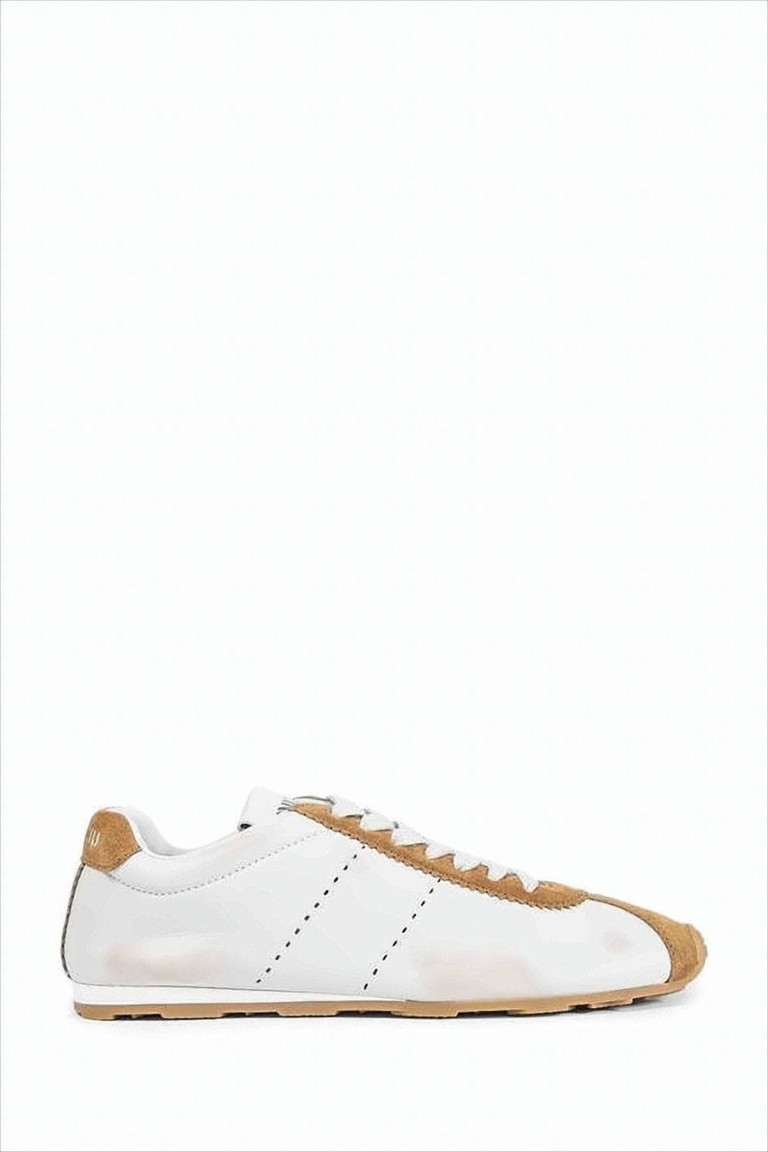 Minimalistic White Leather Sneakers with Suede Accents