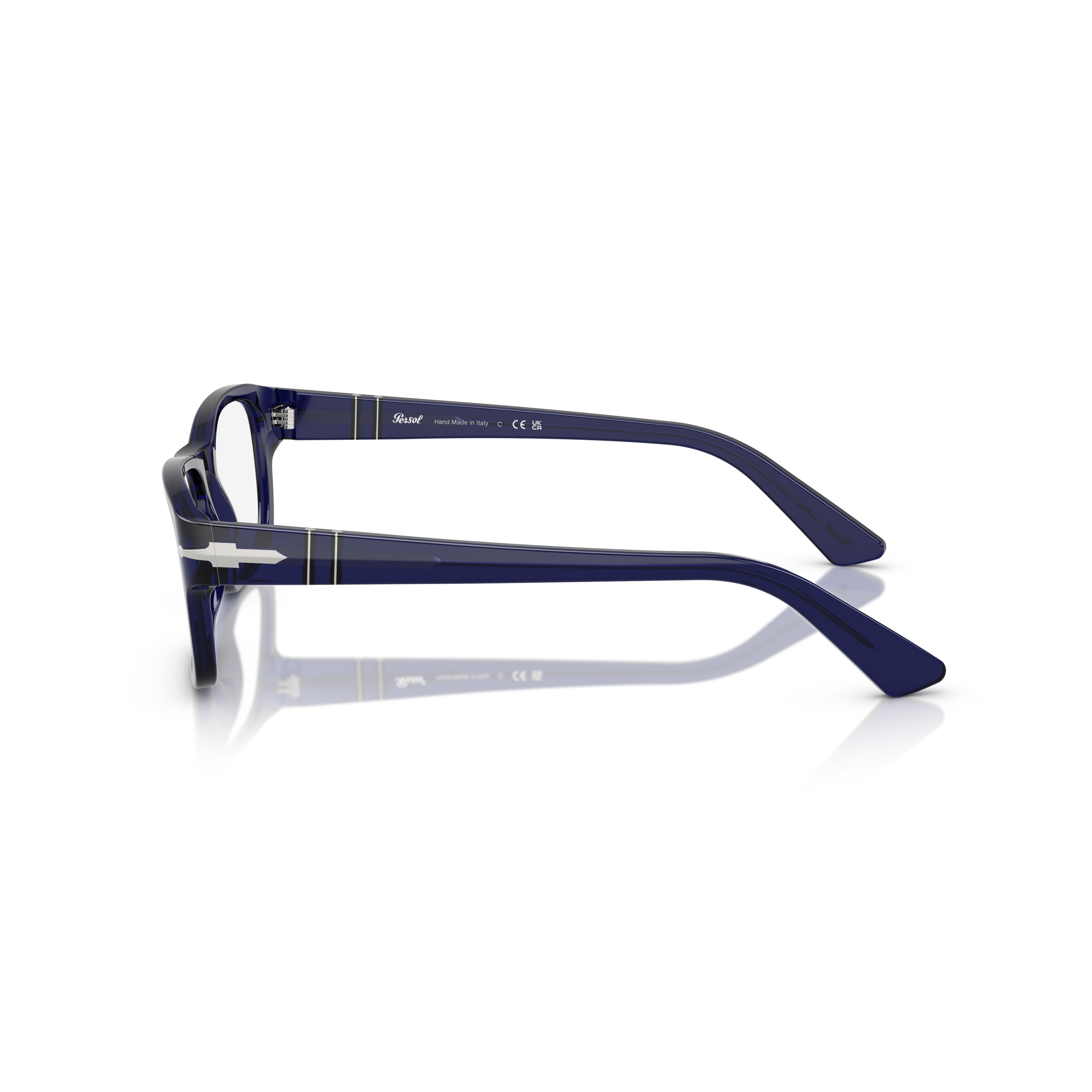 0po3364v Rectangular Acetate Eyeglasses with Silver Accents