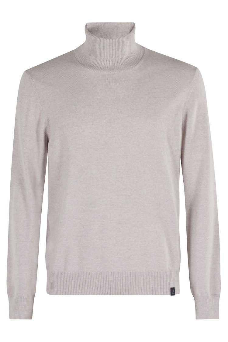 Sweter z wysokim golfem chromowany we wzory