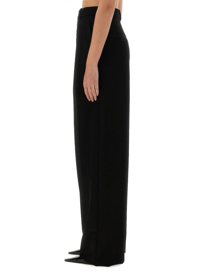 Wide-Leg Pants In Grain De Poudre