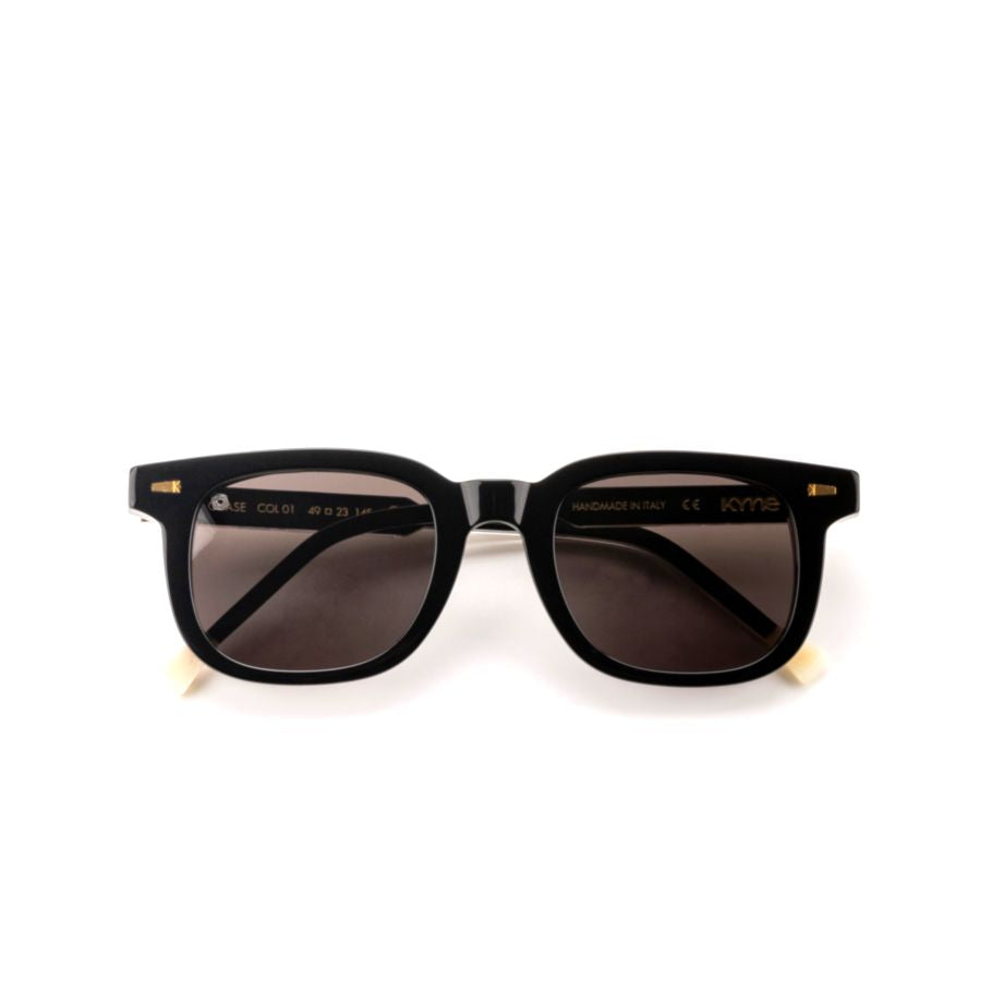 Chase1 Square-Frame Sunglasses with Glossy Finish and Gold Accents