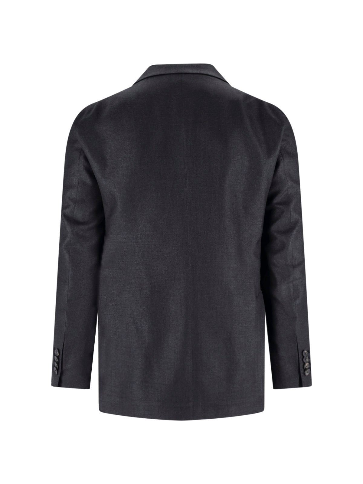 Blue Structured Double-Breasted Notch Lapel Jacket