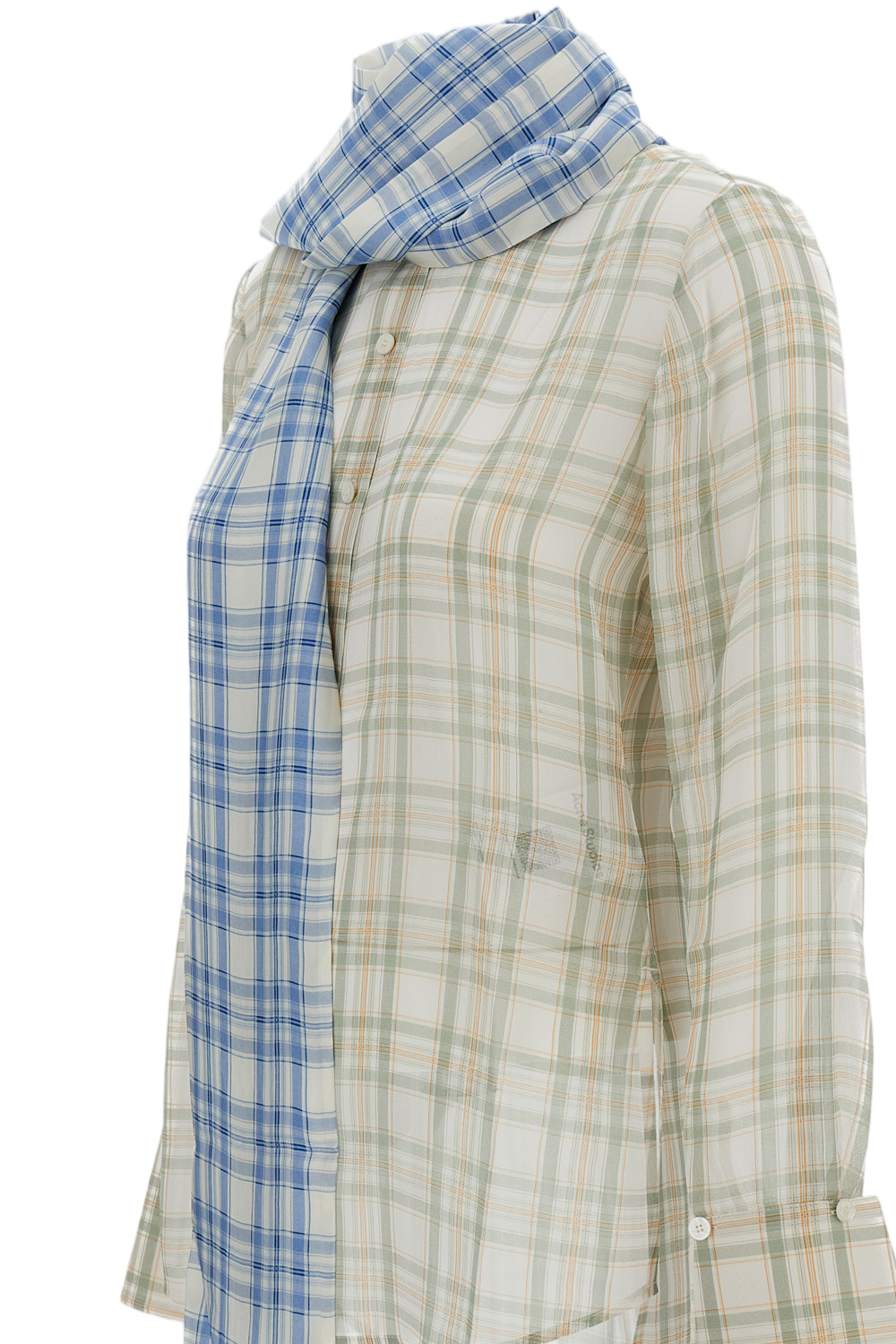 Lightweight Semi-Sheer Plaid Shirt