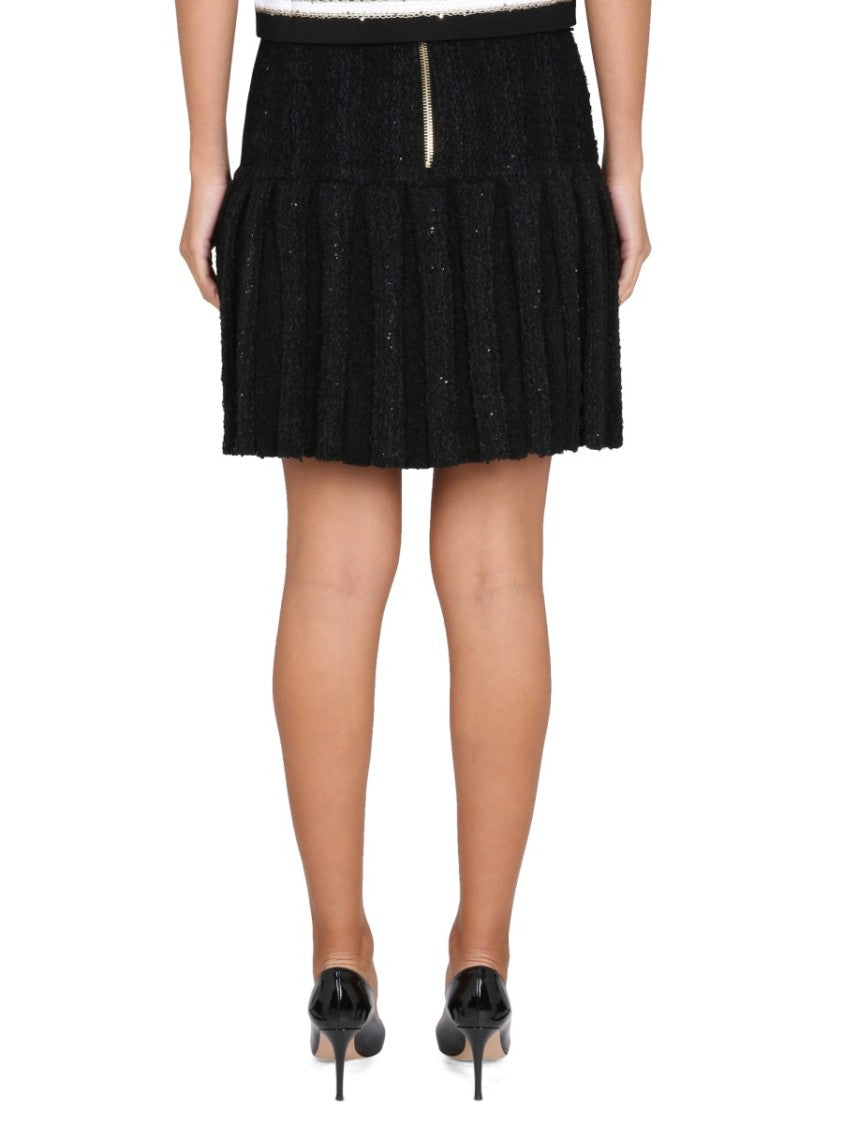 Textured Pleated Skirt
