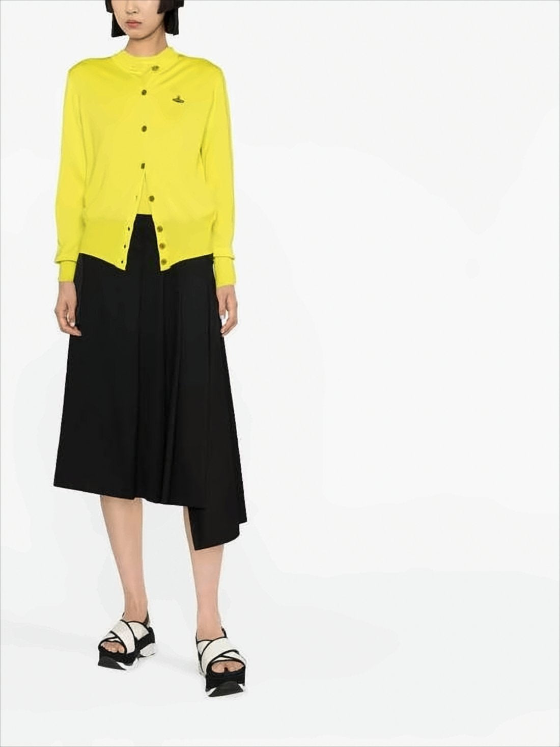 Lightweight Round Neck Cardigan with Button-Down Front