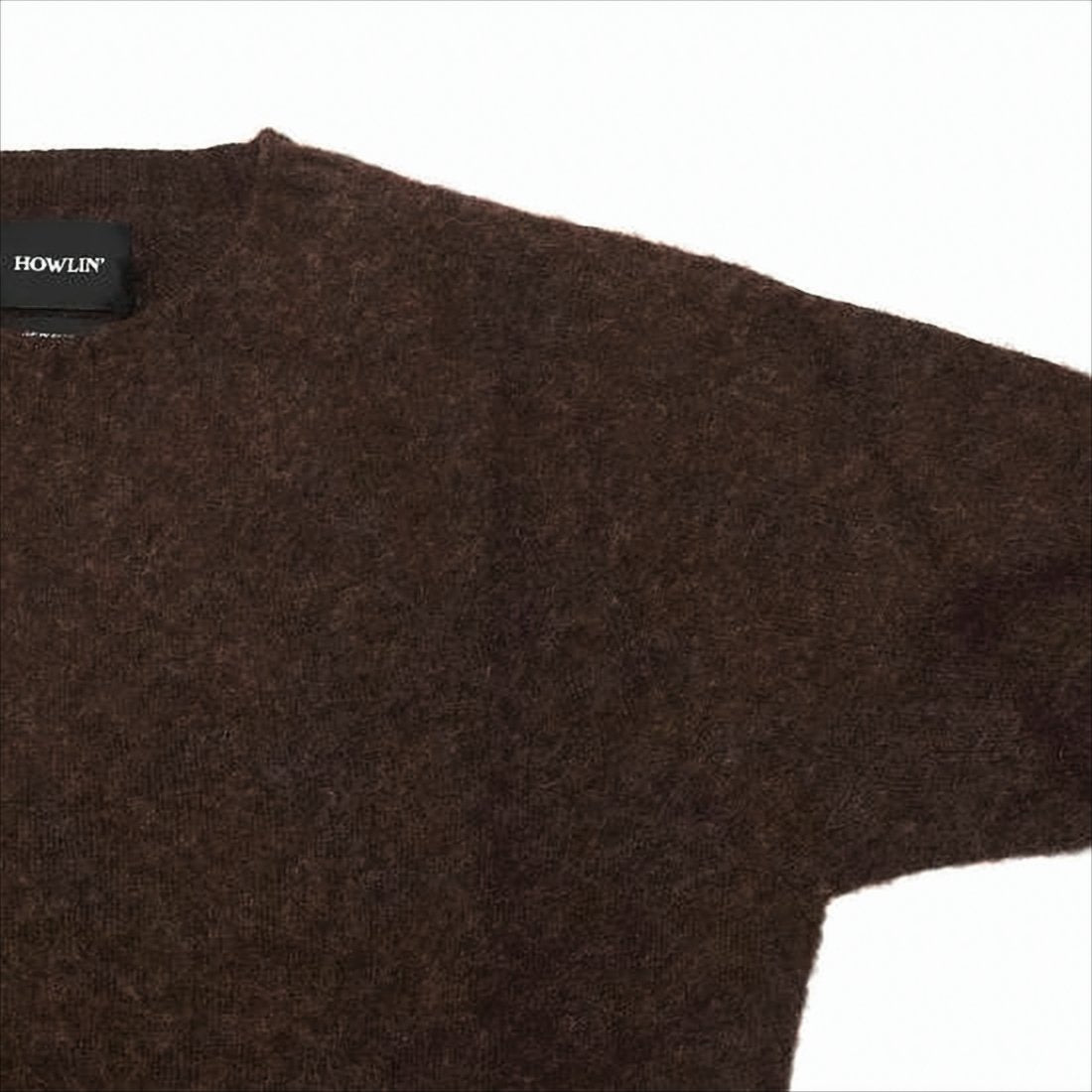 Fuzzy Texture Brown Wool Sweater