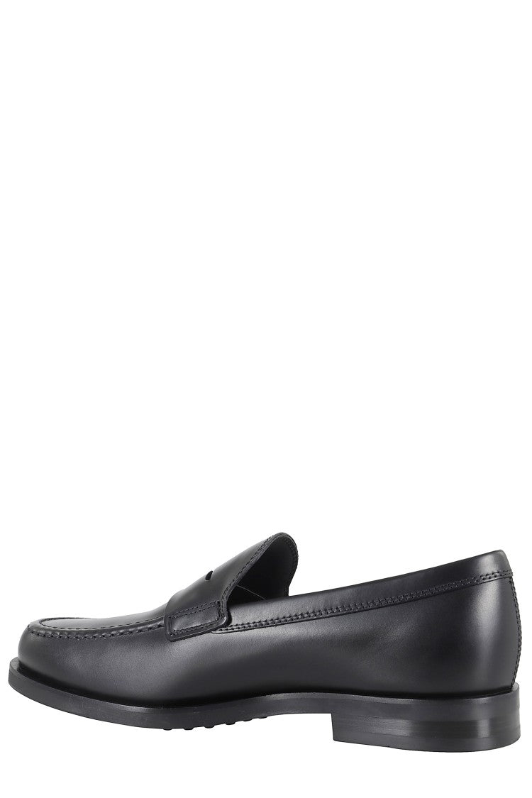 Formal Loafer With Embossed Logo In Smooth Leather