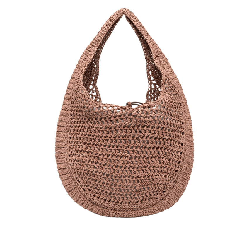 Crochet Straw Hobo Bag