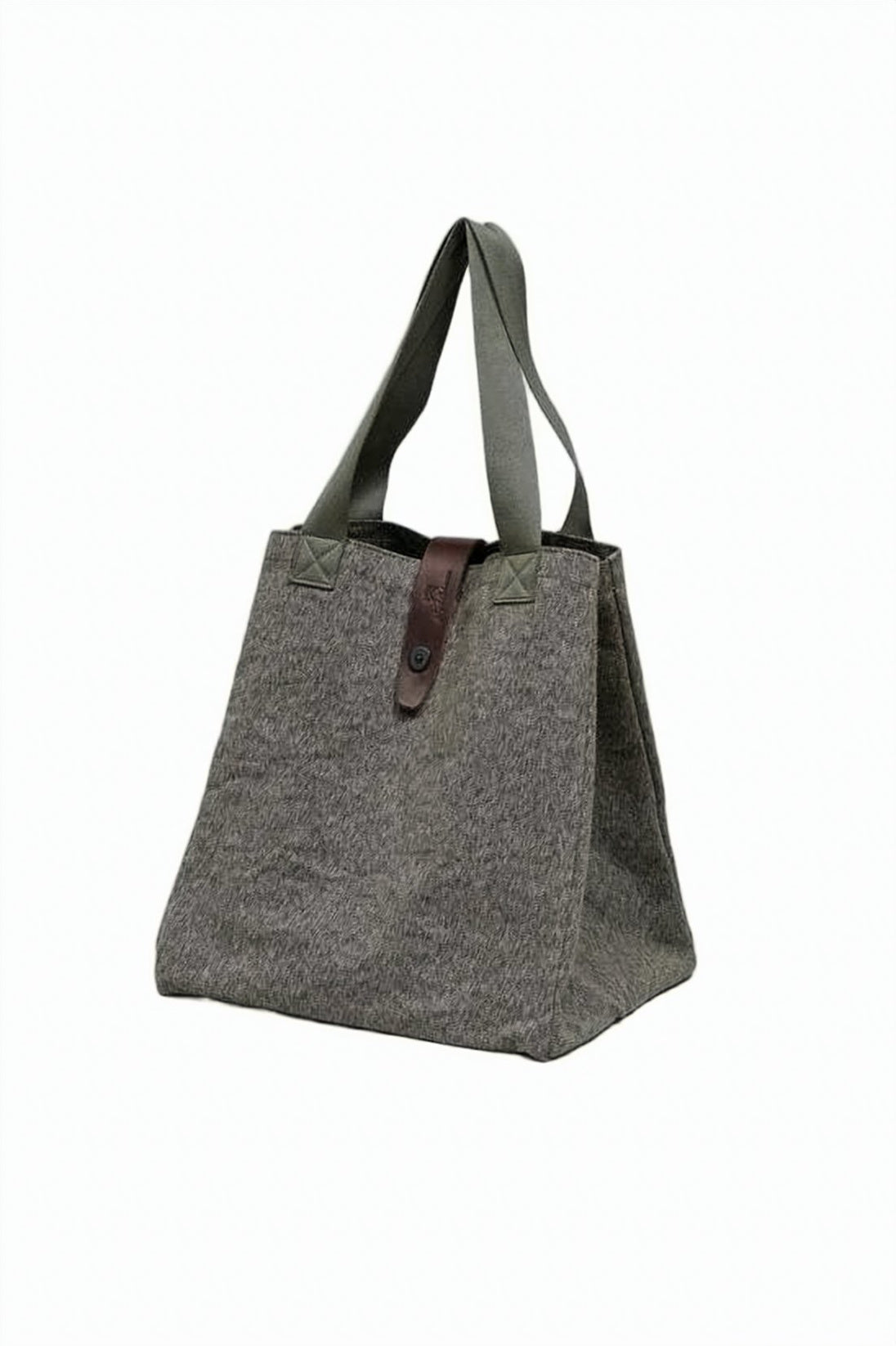 Structured Green Cotton Tote Bag