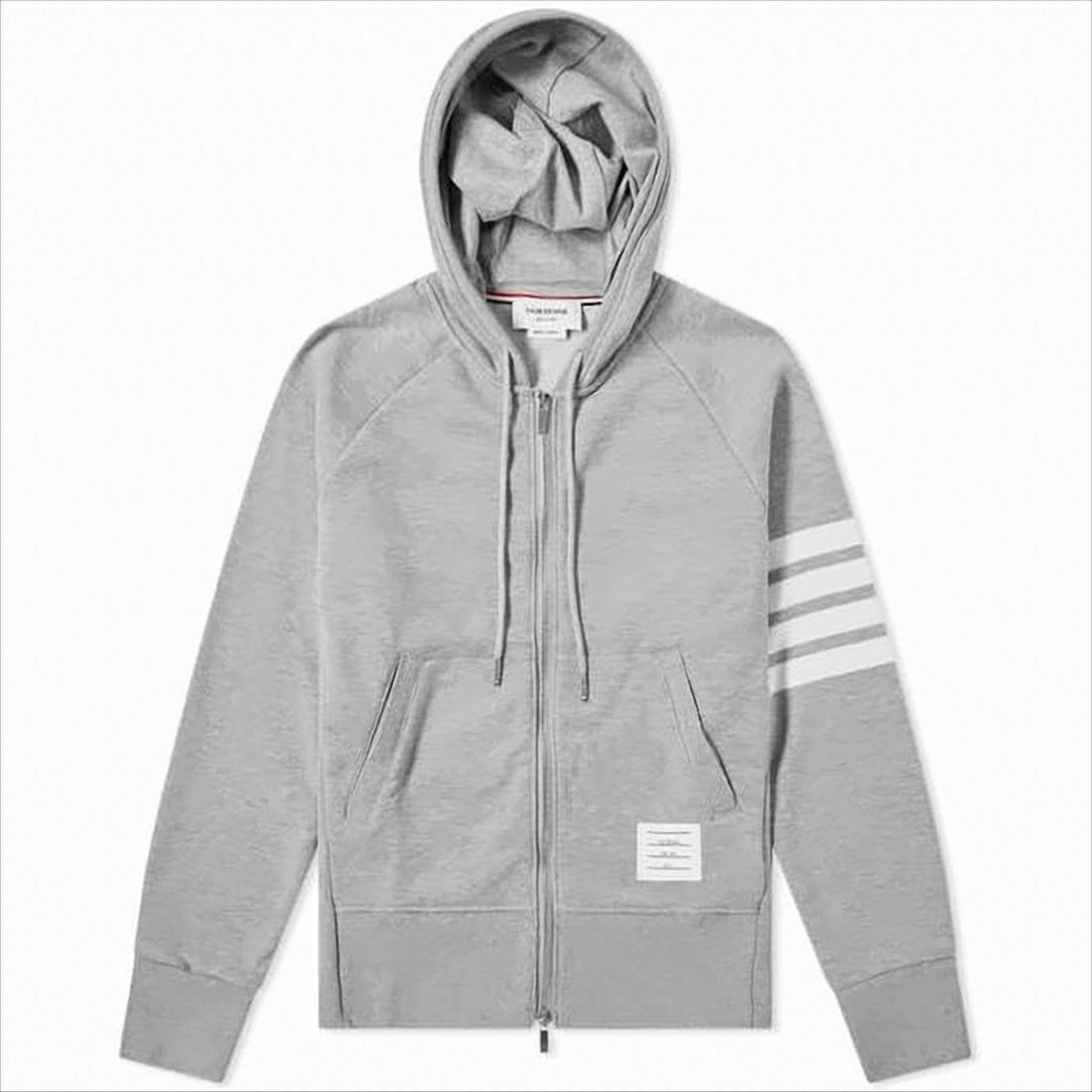 Two-Way Zip-Up Hoodie with Signature Stripe Detail