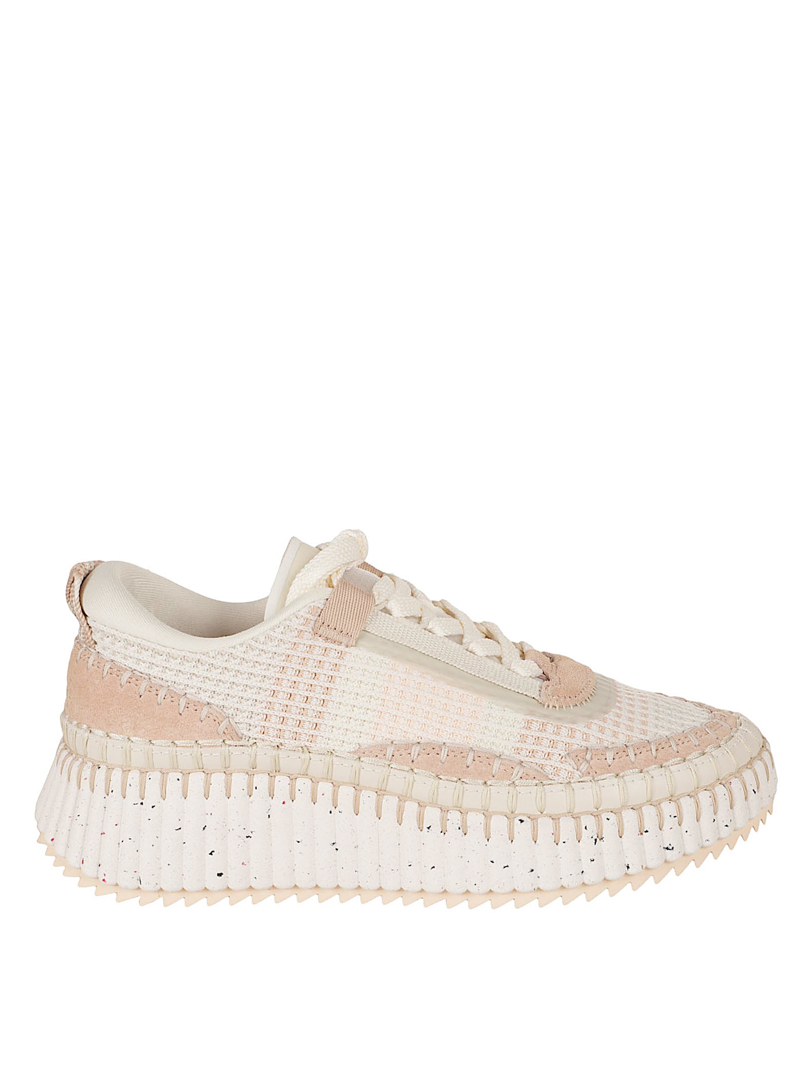 Contrasting Textured Sneakers With Sole