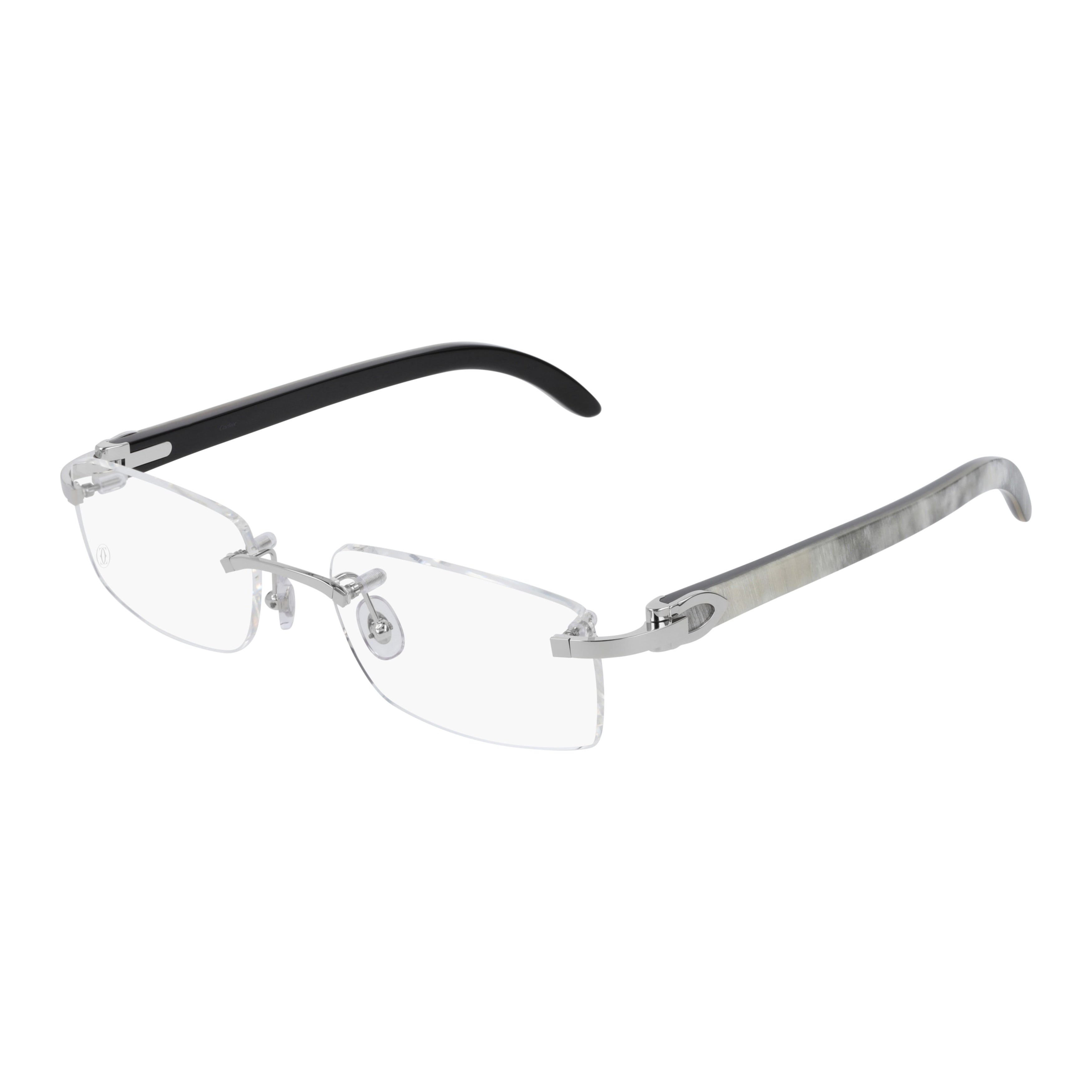 Rimless Metal Frame Eyeglasses With Clear Lenses And Adjustable Nose Pads