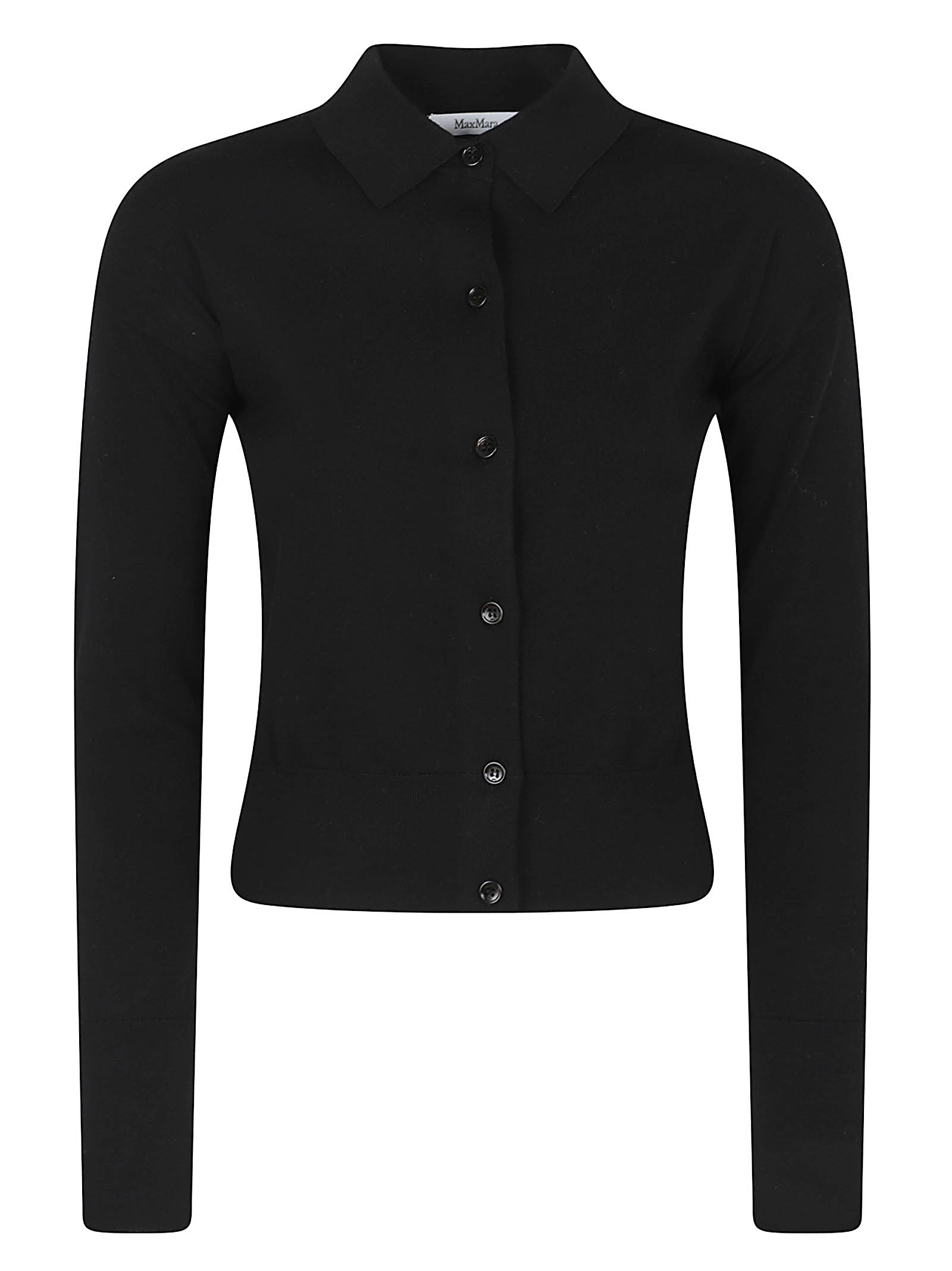 Shirt Collar Cardigan With Ribbed Finishes