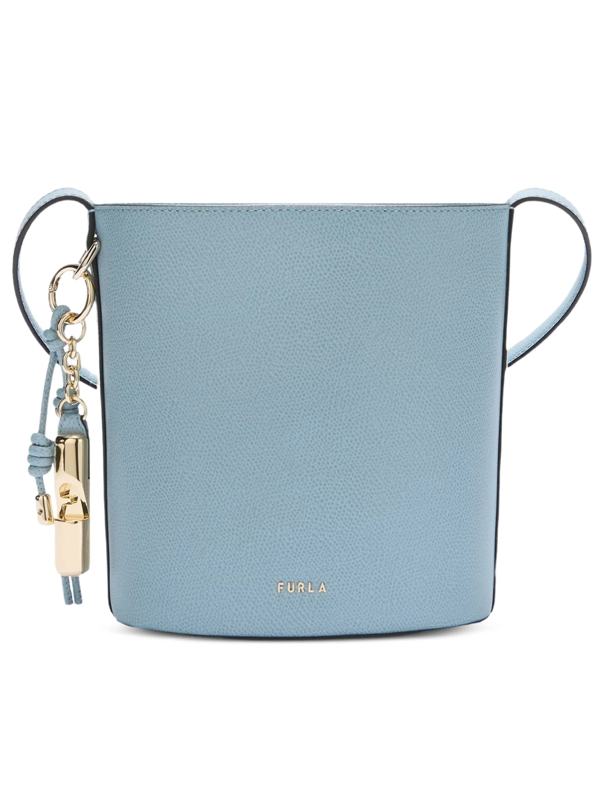 Roxie Bucket Structured Soft Blue Leather Bag