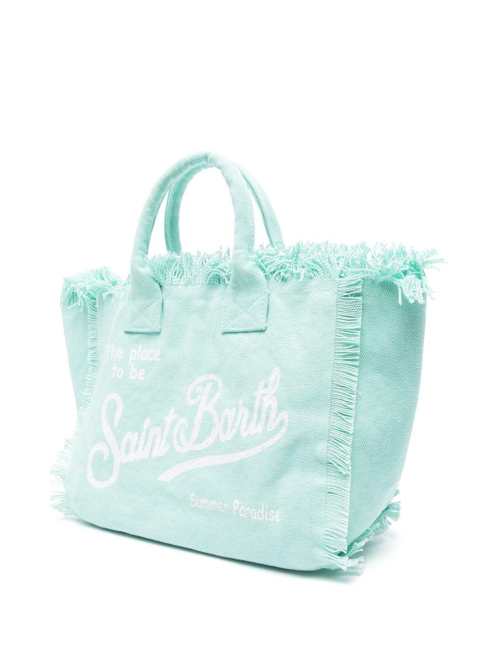 Spacious Textured Fabric Tote Bag with Fringed Edges