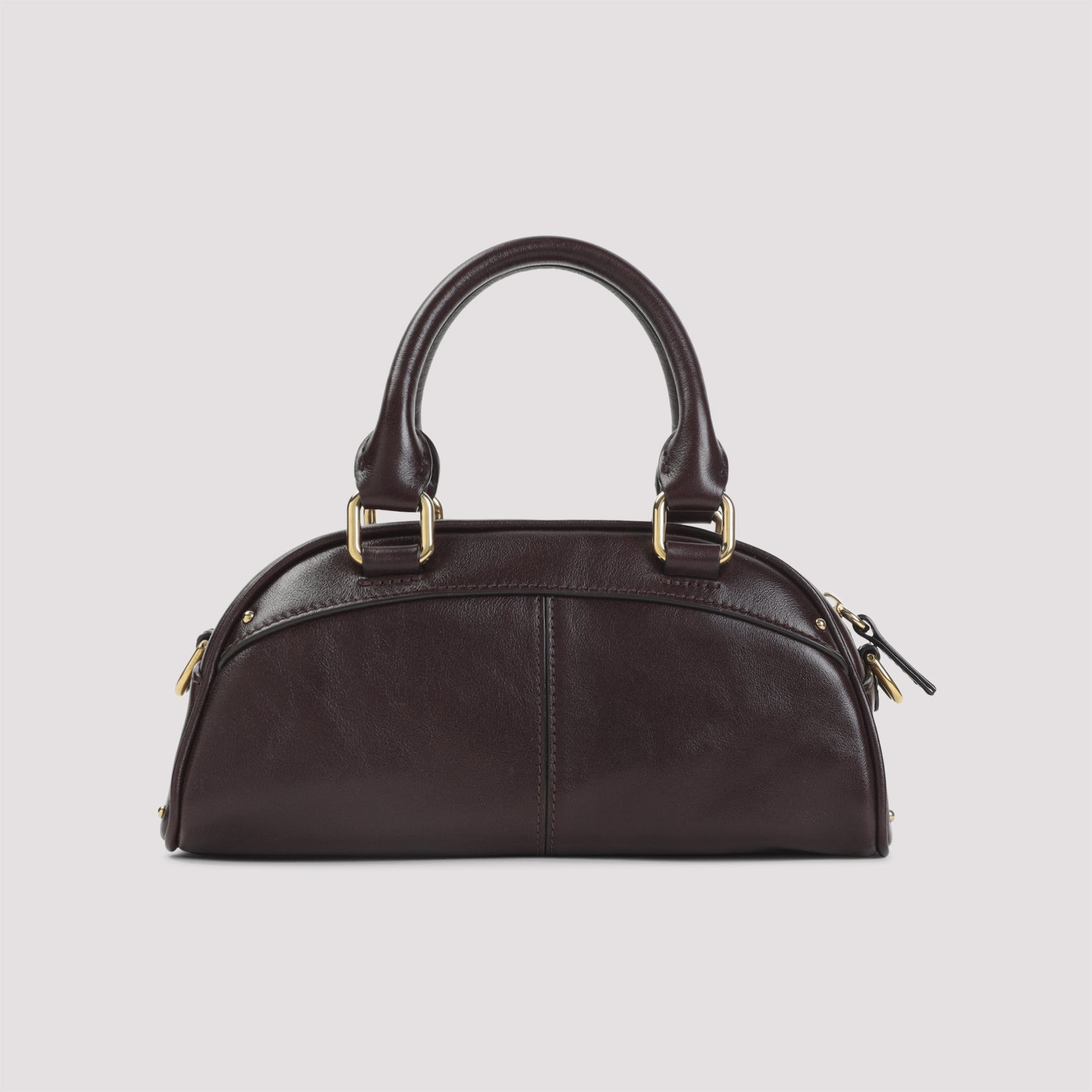 Rounded Black Calf Leather Shoulder Bag