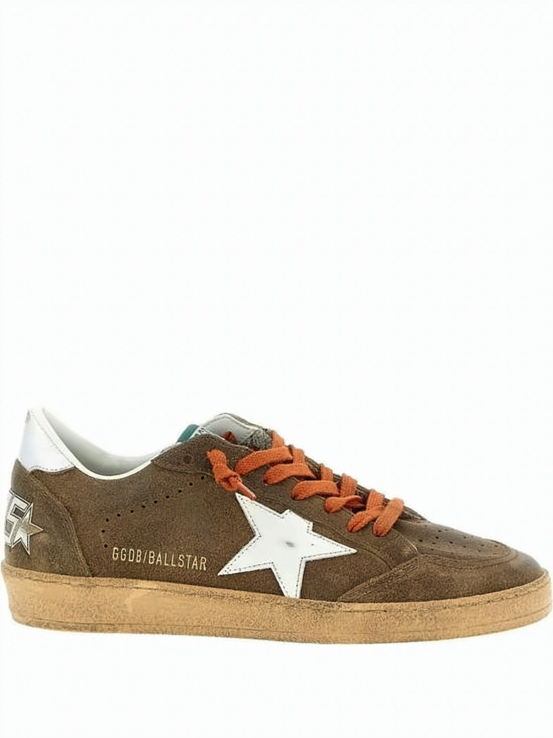 Distressed Brown Suede Sneakers with Bold Accents