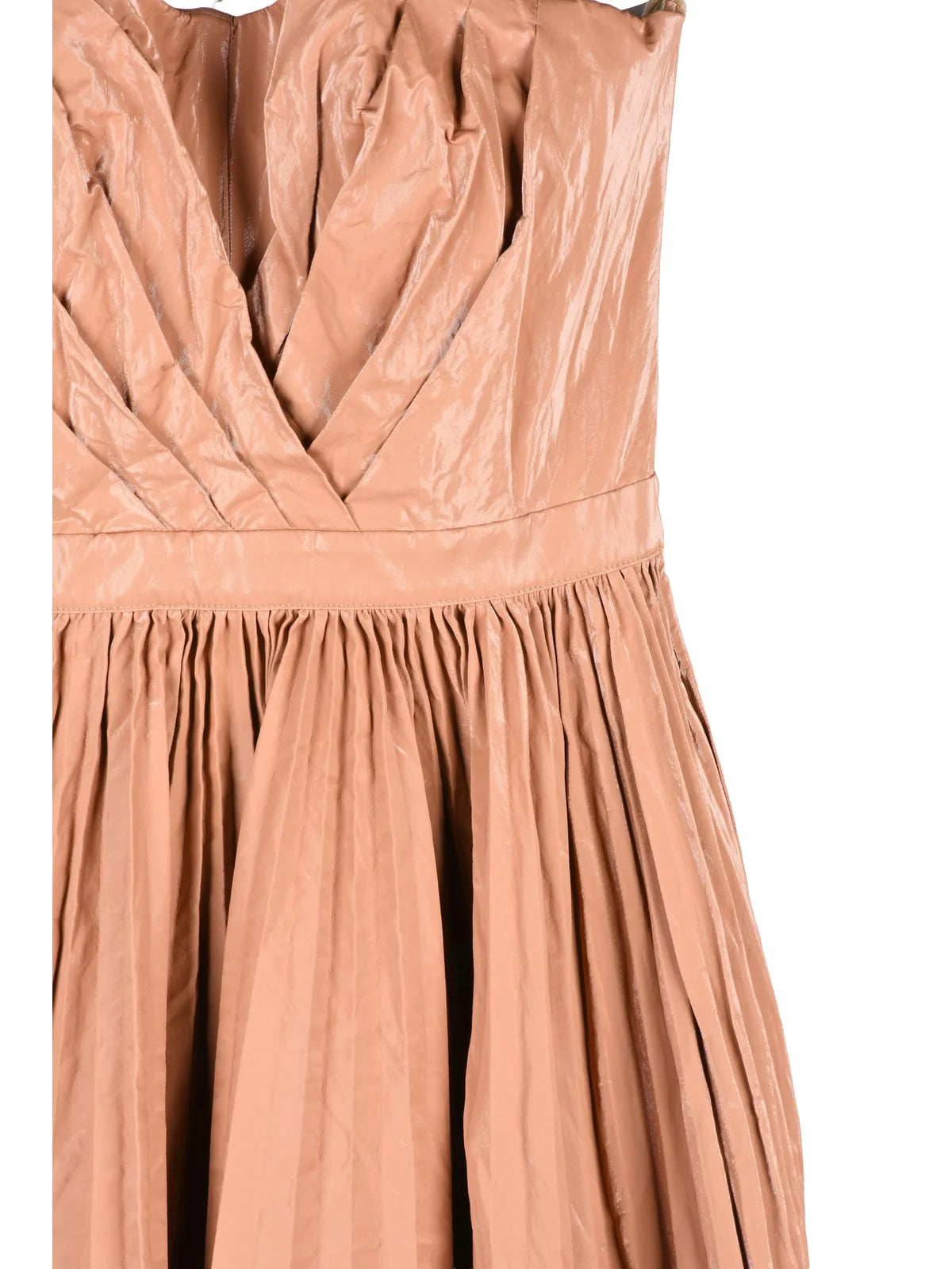 Old Rose Viscose Polyester Cotton Metallic Women Dress