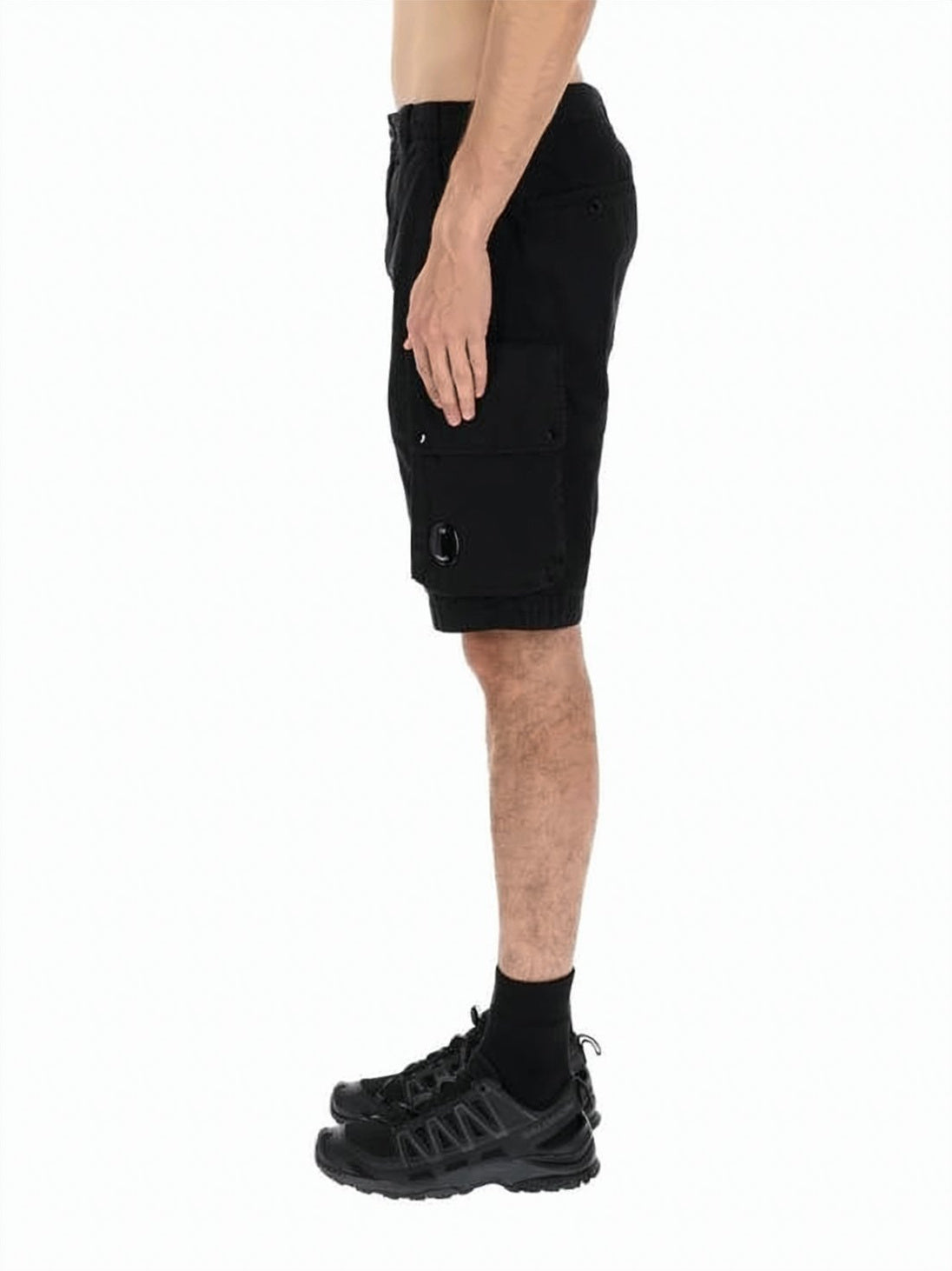 Relaxed Fit Olive Shorts with Button Closure