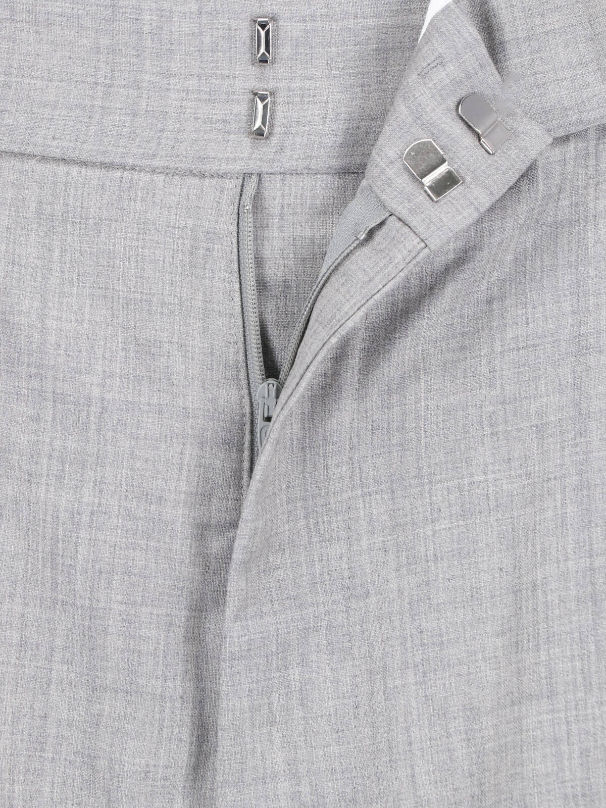 Grey Bogard High-Waisted Wool Straight Trousers