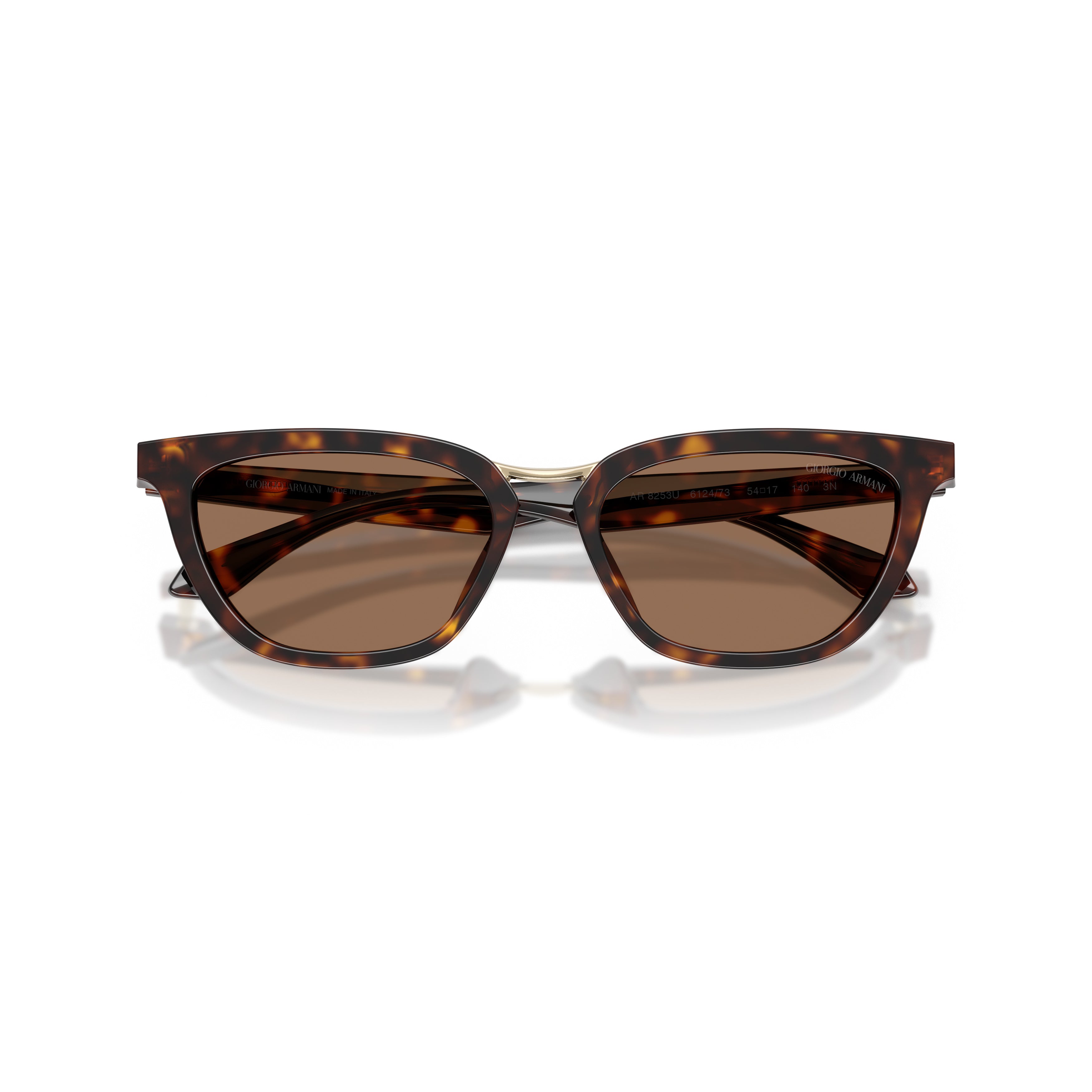 0ar8253u Tortoiseshell Cat-Eye Sunglasses with Gold Bridge