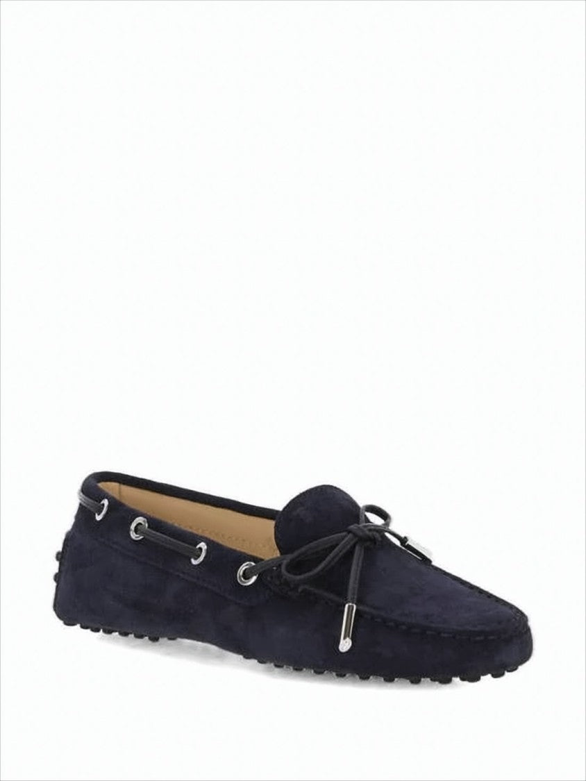 Moccasin-Inspired Suede Loafers with Bow Detail