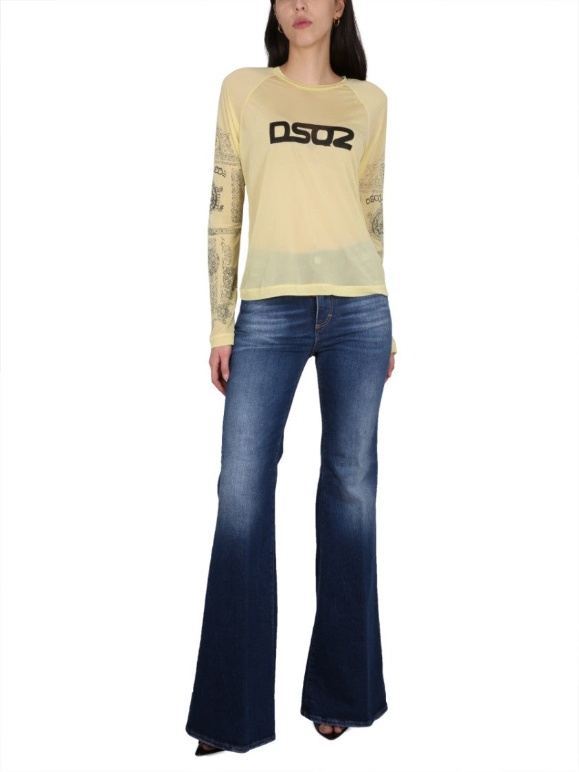 Semi-Sheer Long-Sleeved T-Shirt