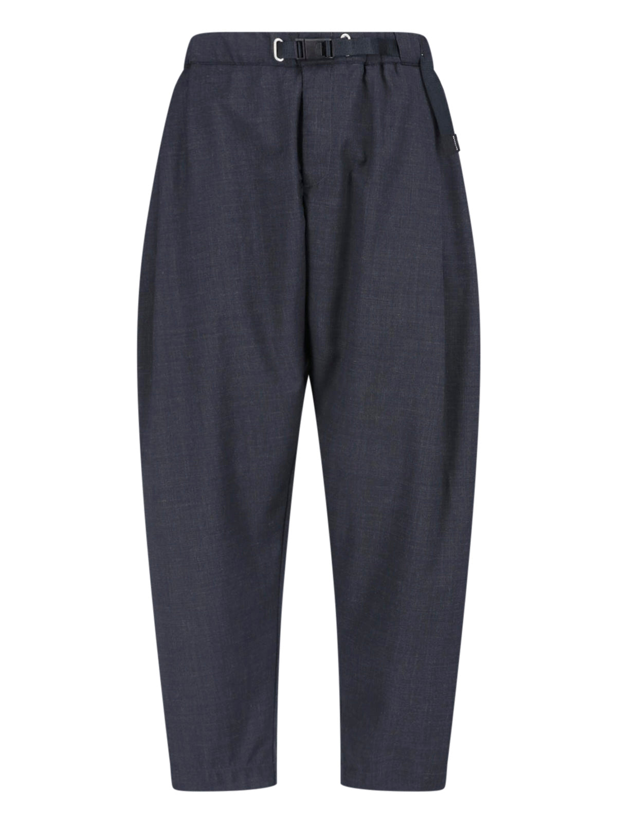 Black Relaxed Fit Pleated Textured Trousers