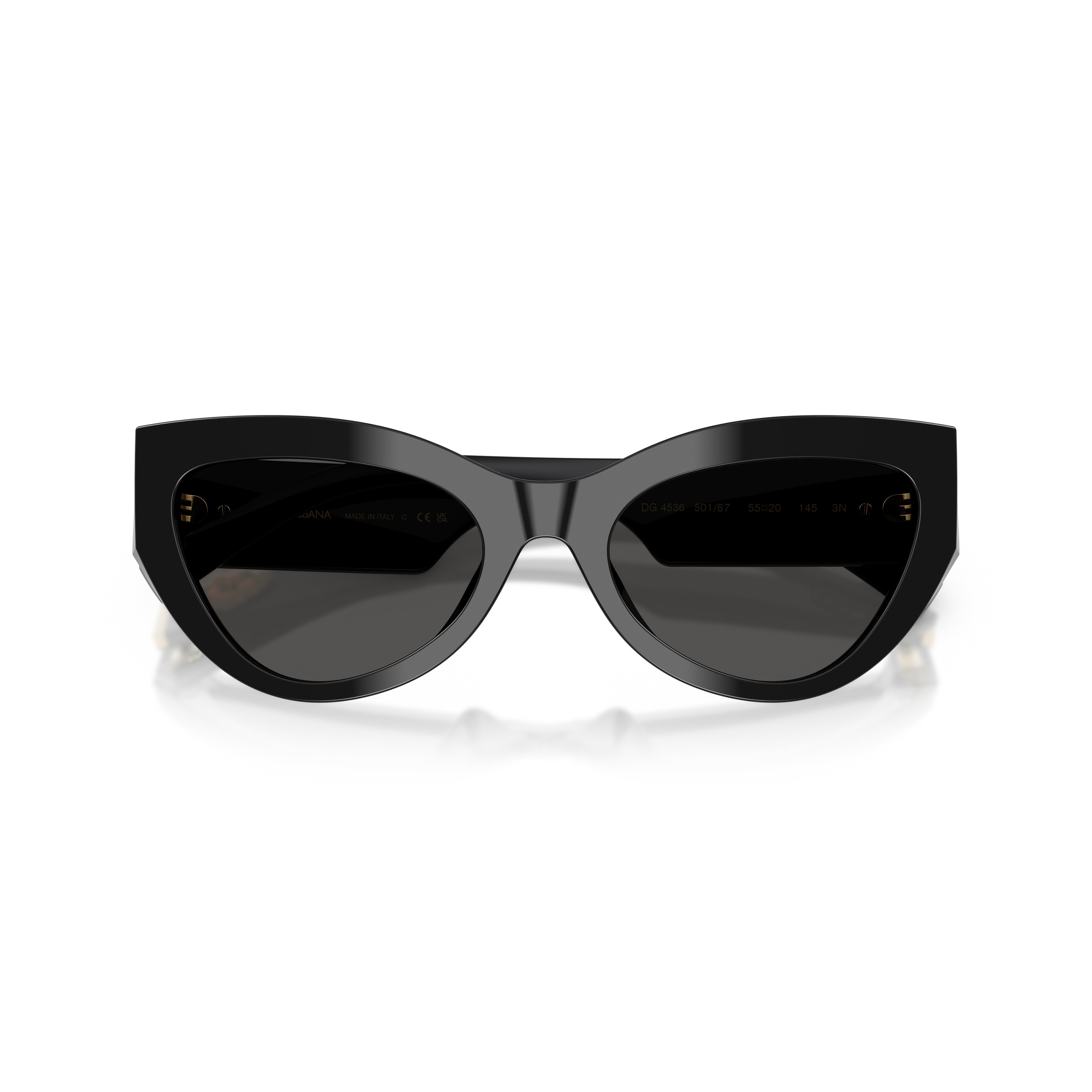 0dg4536 Bold Cat-Eye Sunglasses with Gold Emblem
