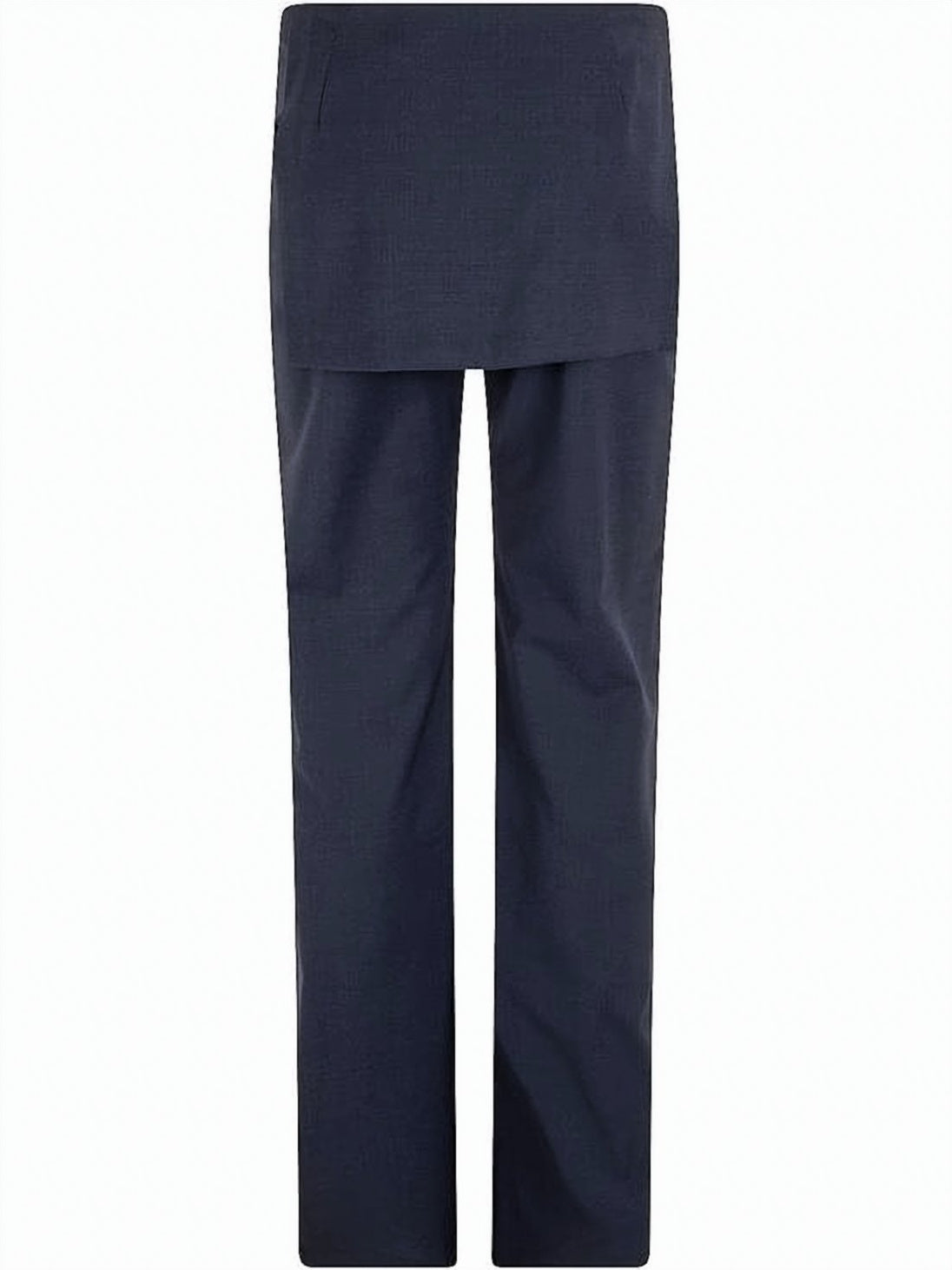 Wide-Leg Suit Pants with Unique Overlay