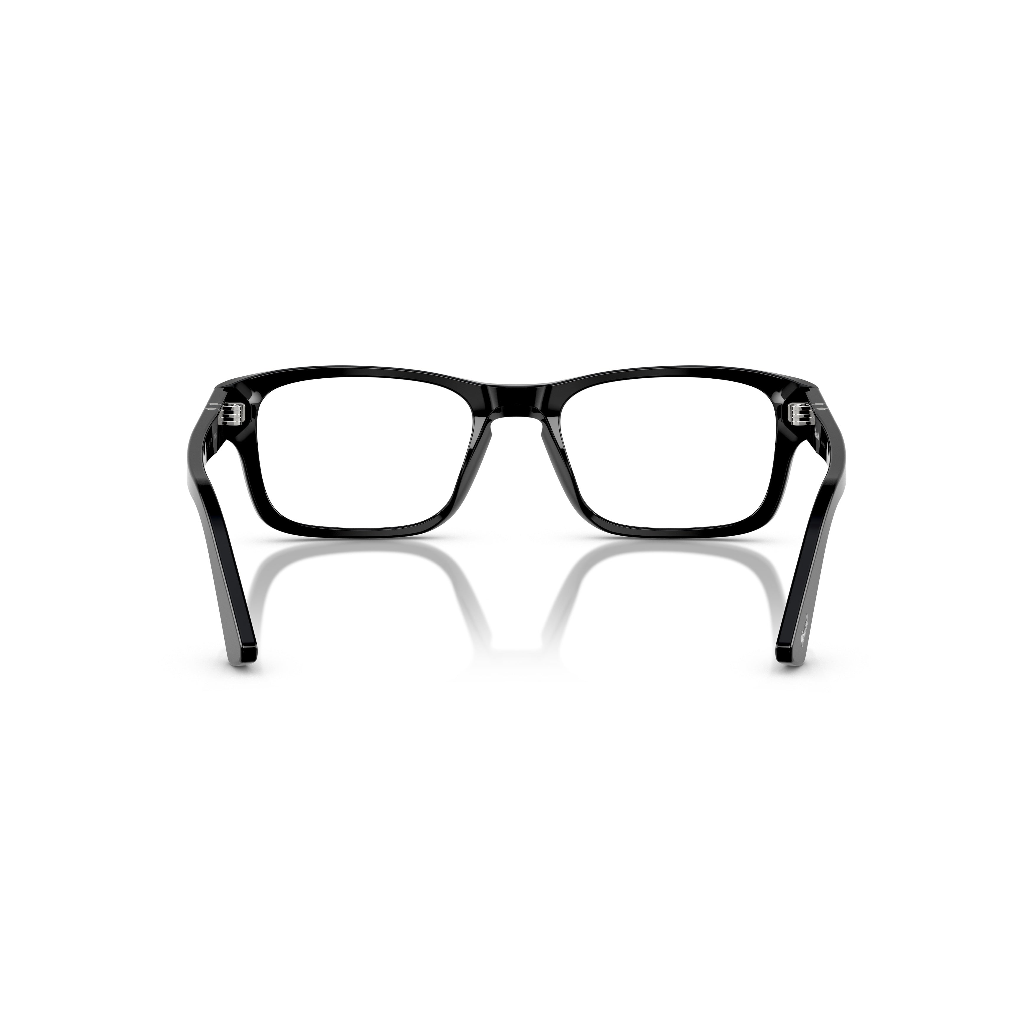 0po3364v Rectangular Black Acetate Eyeglasses with Silver Arrow Detail
