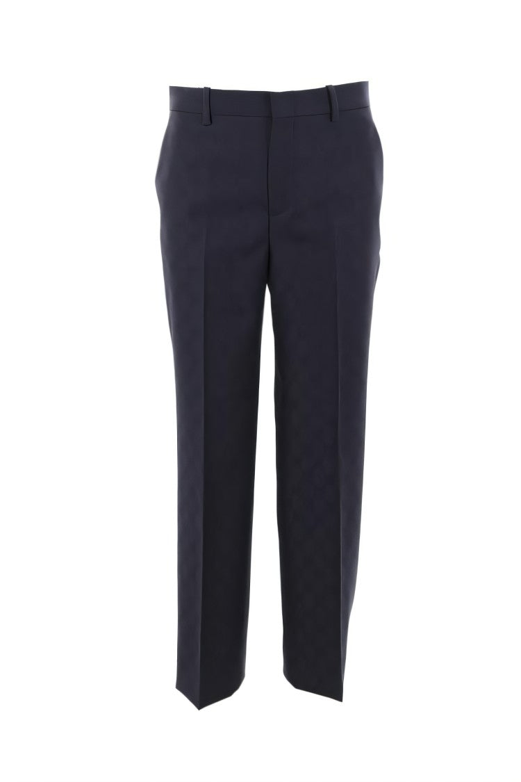 Tailored Blue Wool Straight Pants