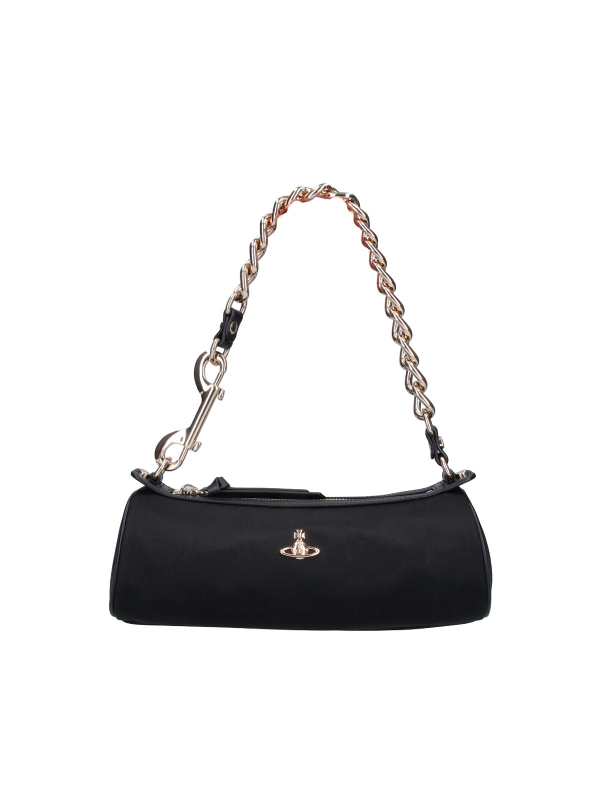 Black Cindy Cylinder Viscose Shoulder Bag
