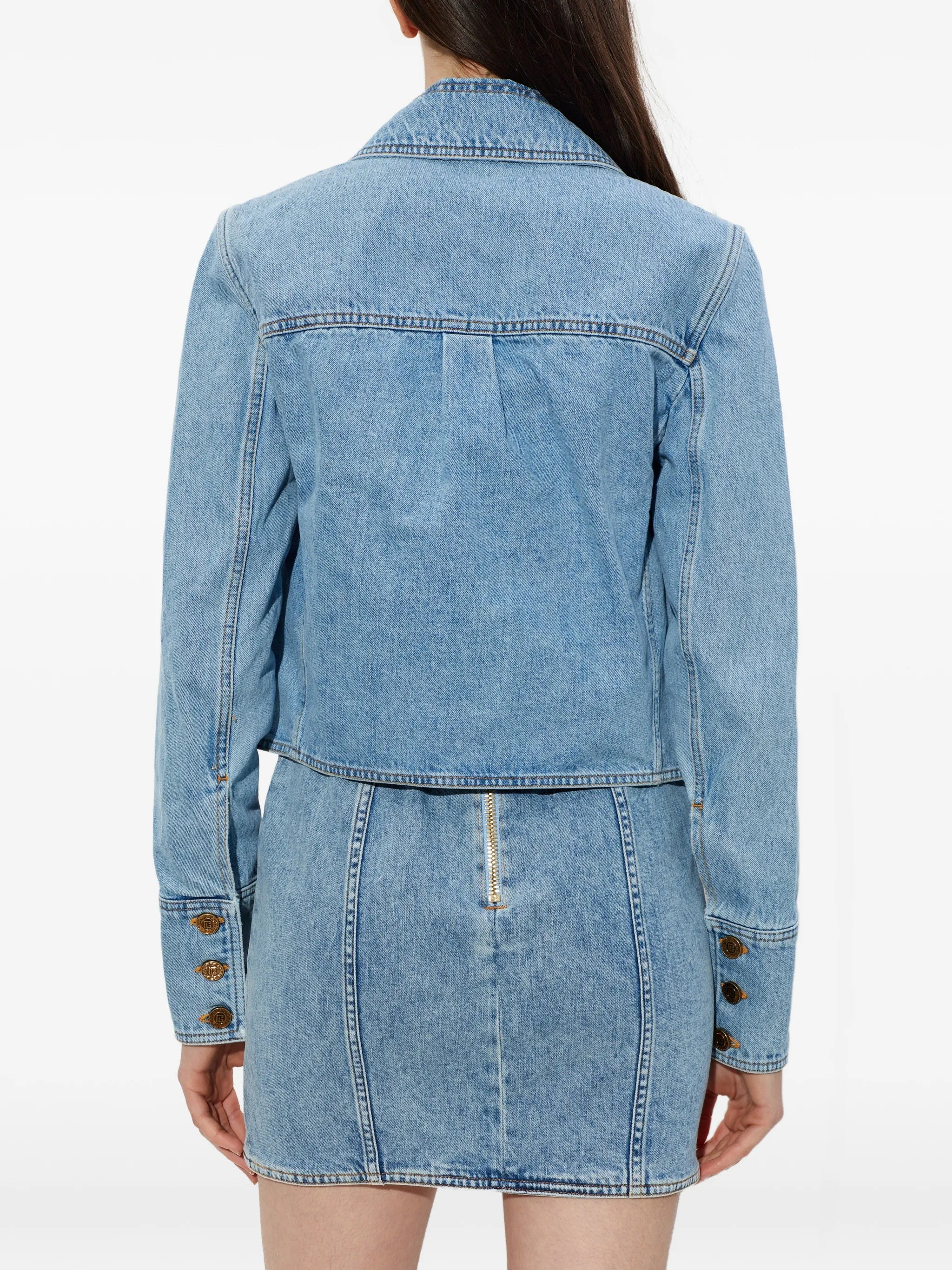 Cropped Light Blue Denim Jacket