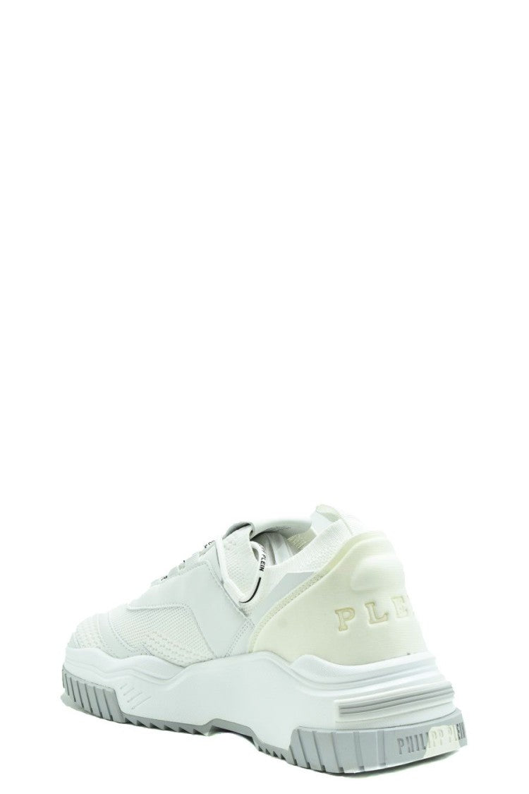 White Lace-Up Sneakers