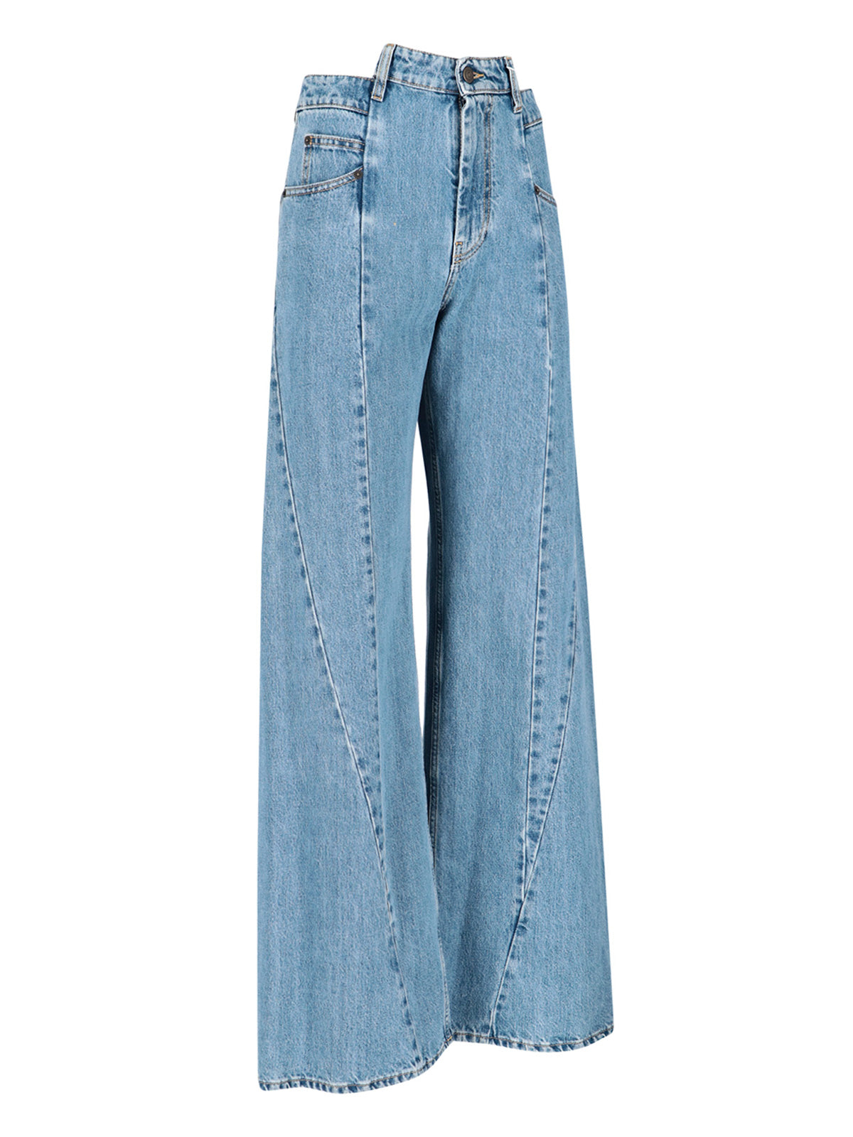 High-Waisted Cut-Out Wide-Leg Jeans