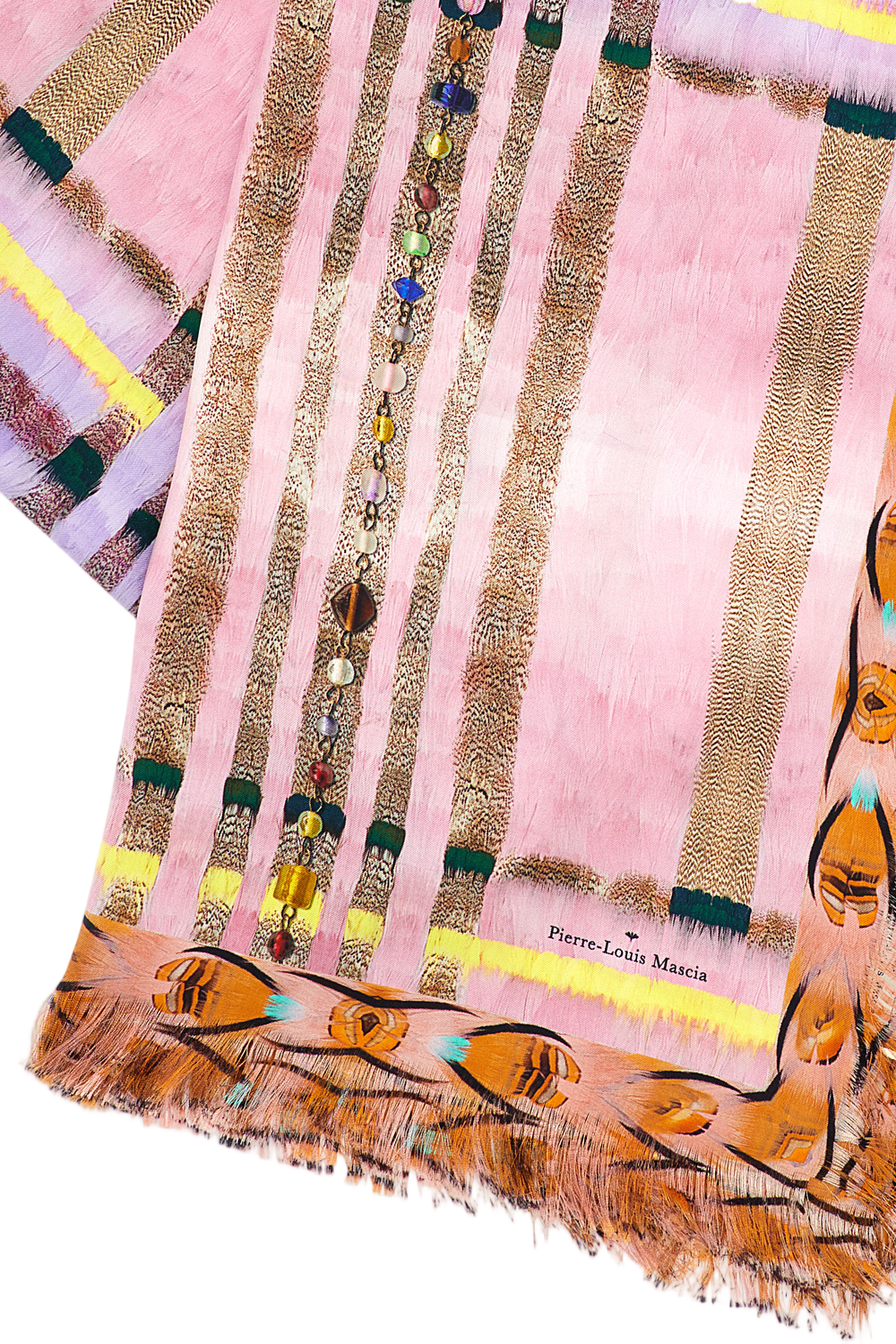 Multicolor Printed Silk Stole Scarf