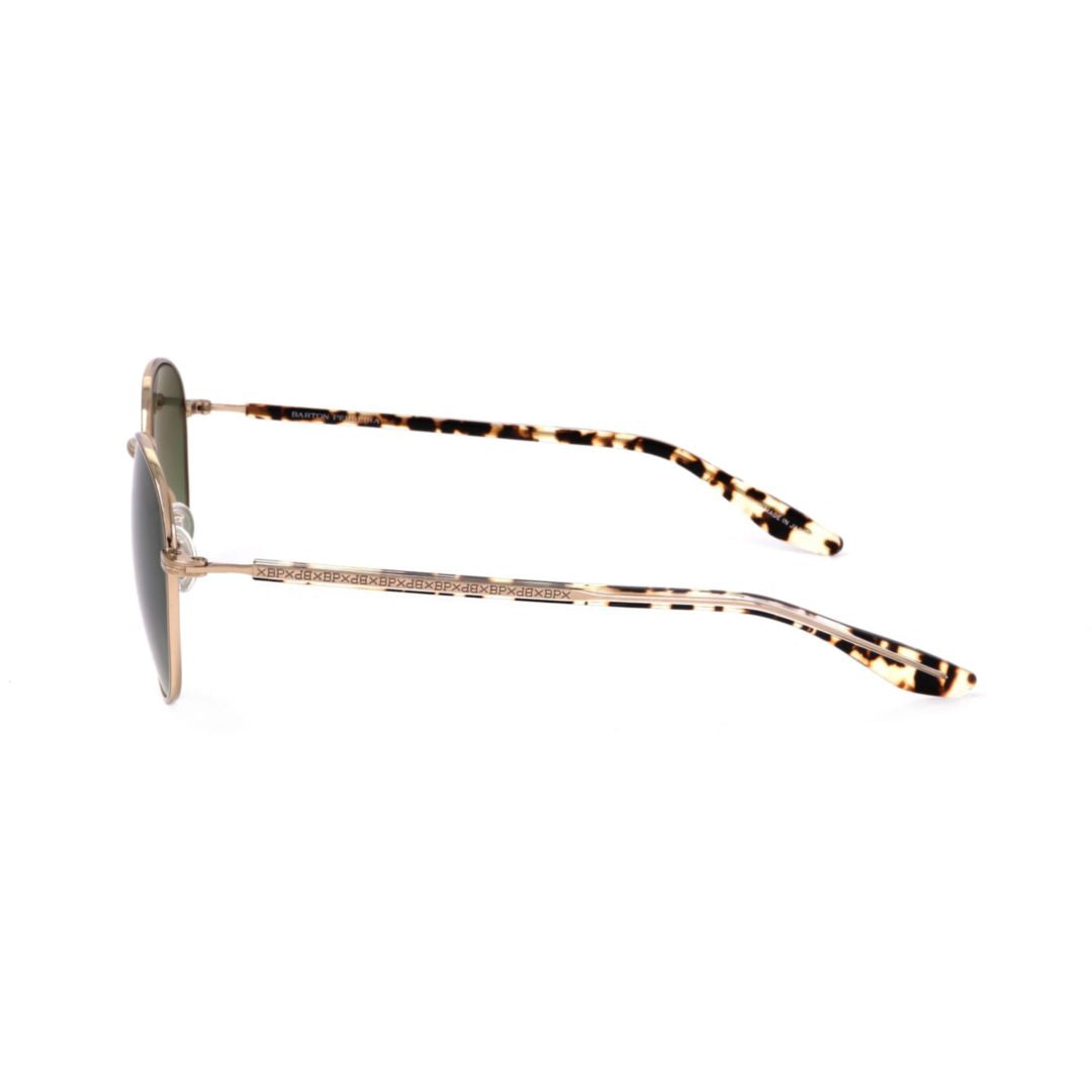Bp0034 520tt Round Green Lens Sunglasses with Tortoiseshell Temples