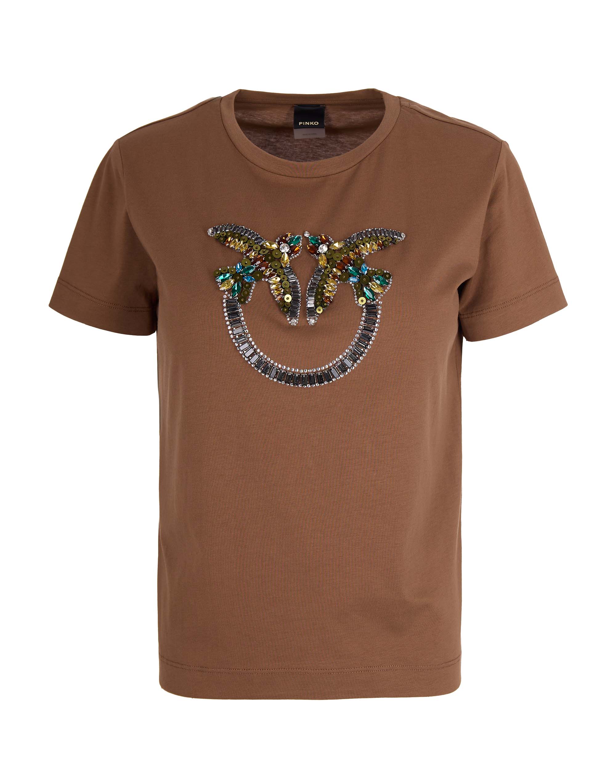 Short-Sleeve Cotton T-Shirt with Love Birds Logo