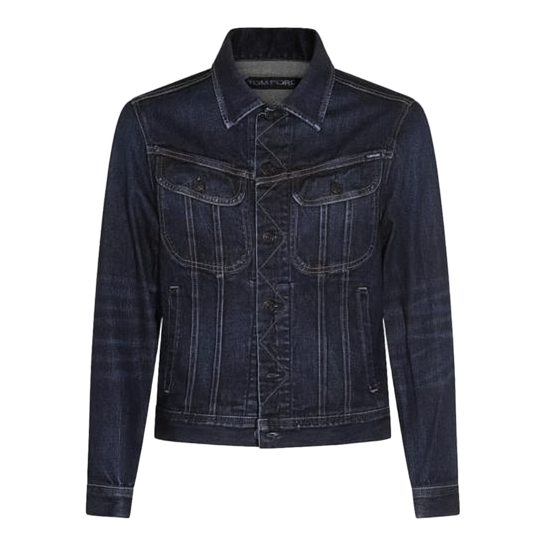 Structured Denim Jacket with Button-Front Closure