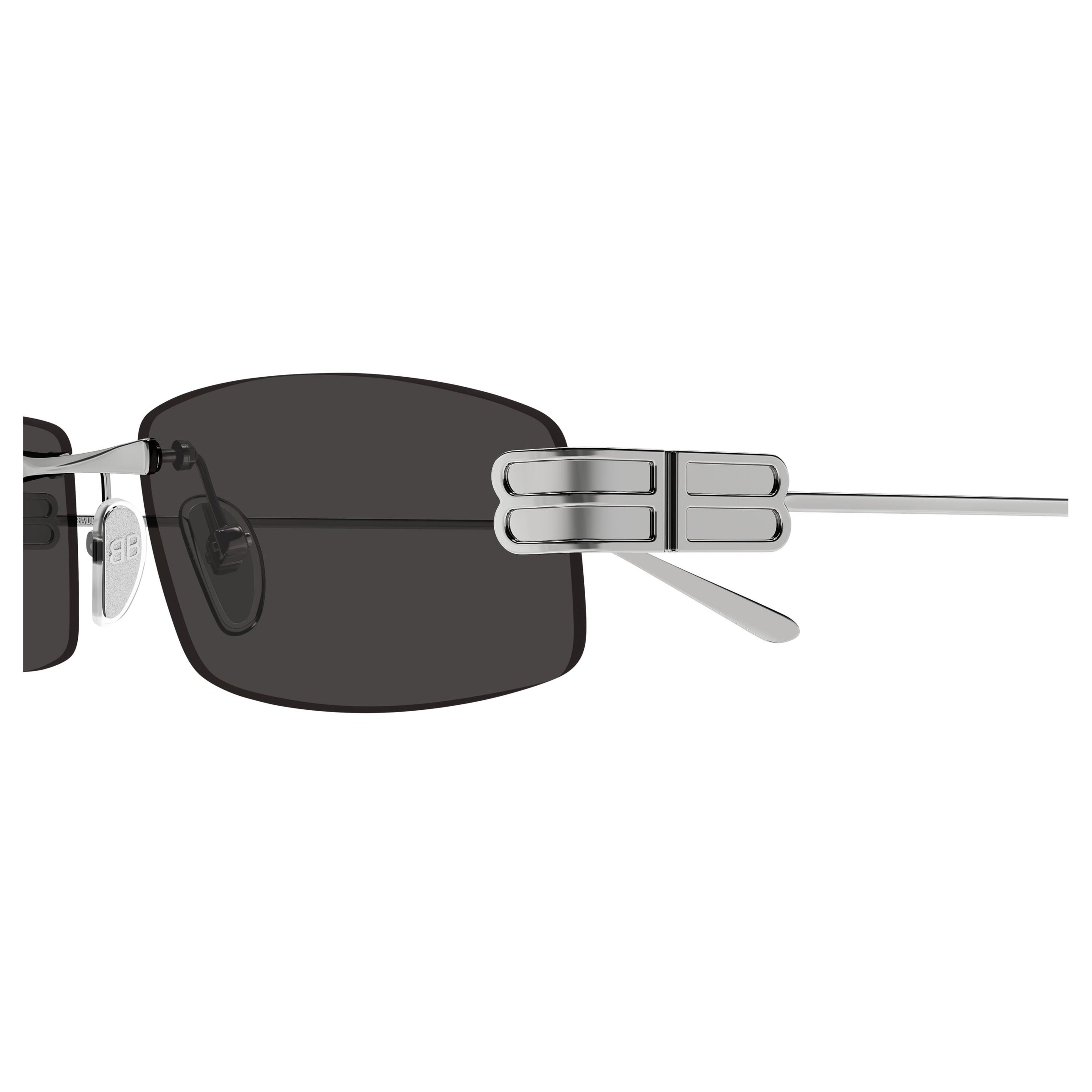 Rimless Rectangular Sunglasses With Double-Bar Detail