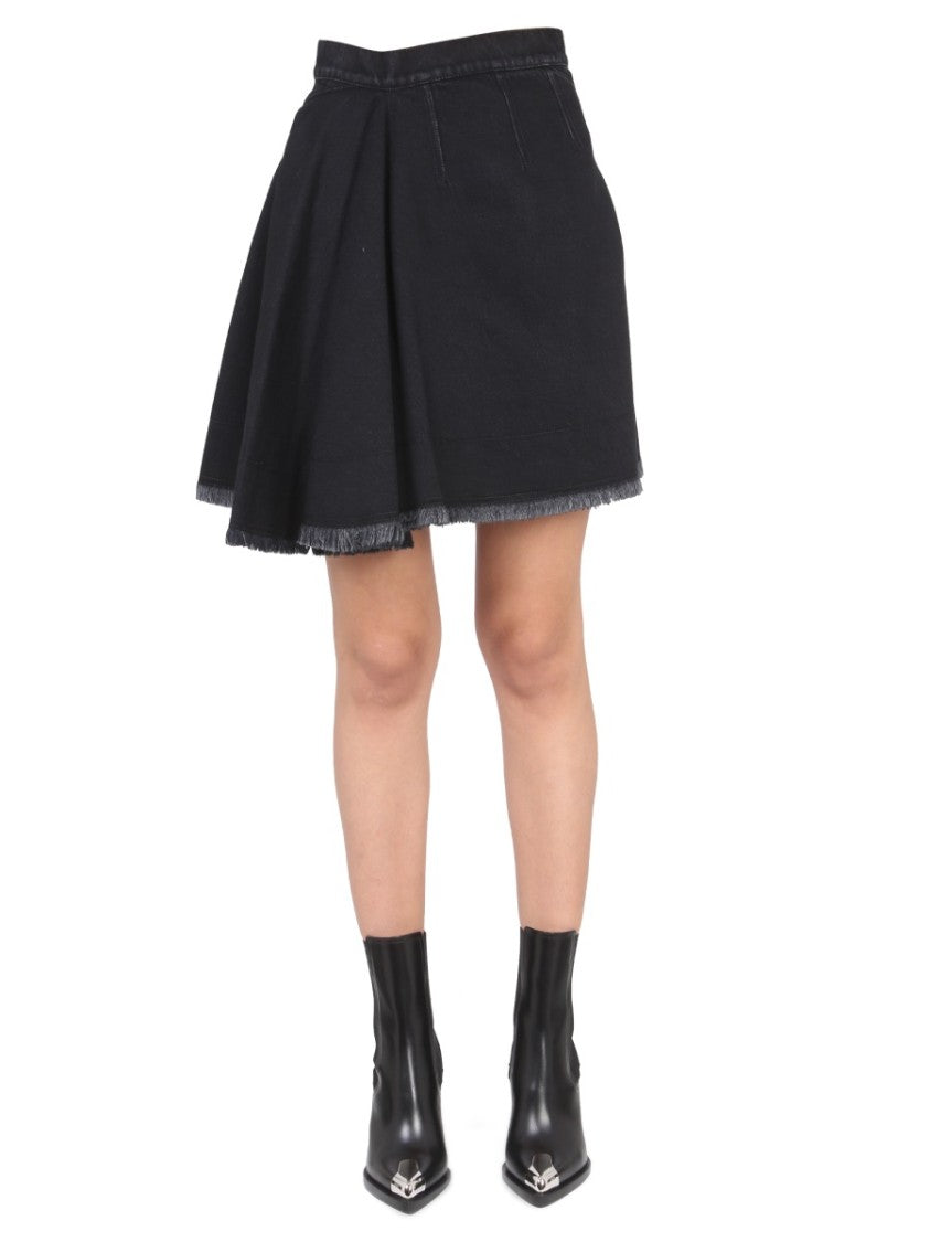 Asymmetrical Hem Mini Skirt