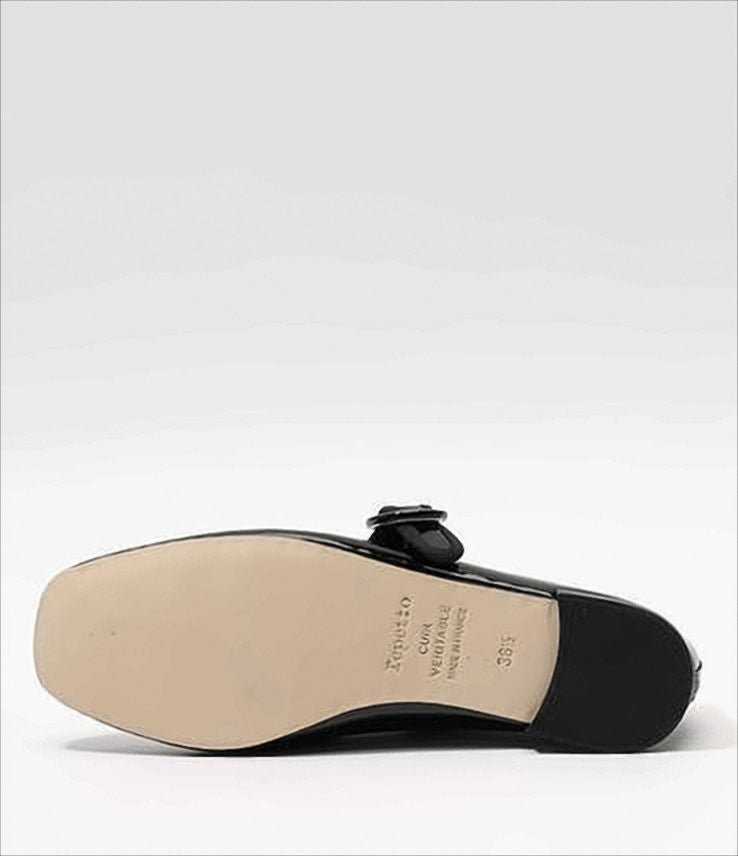 Black Patent Leather Flat Shoes