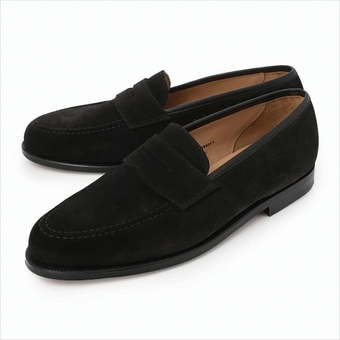 Black Suede Loafers with Smooth Leather Sole