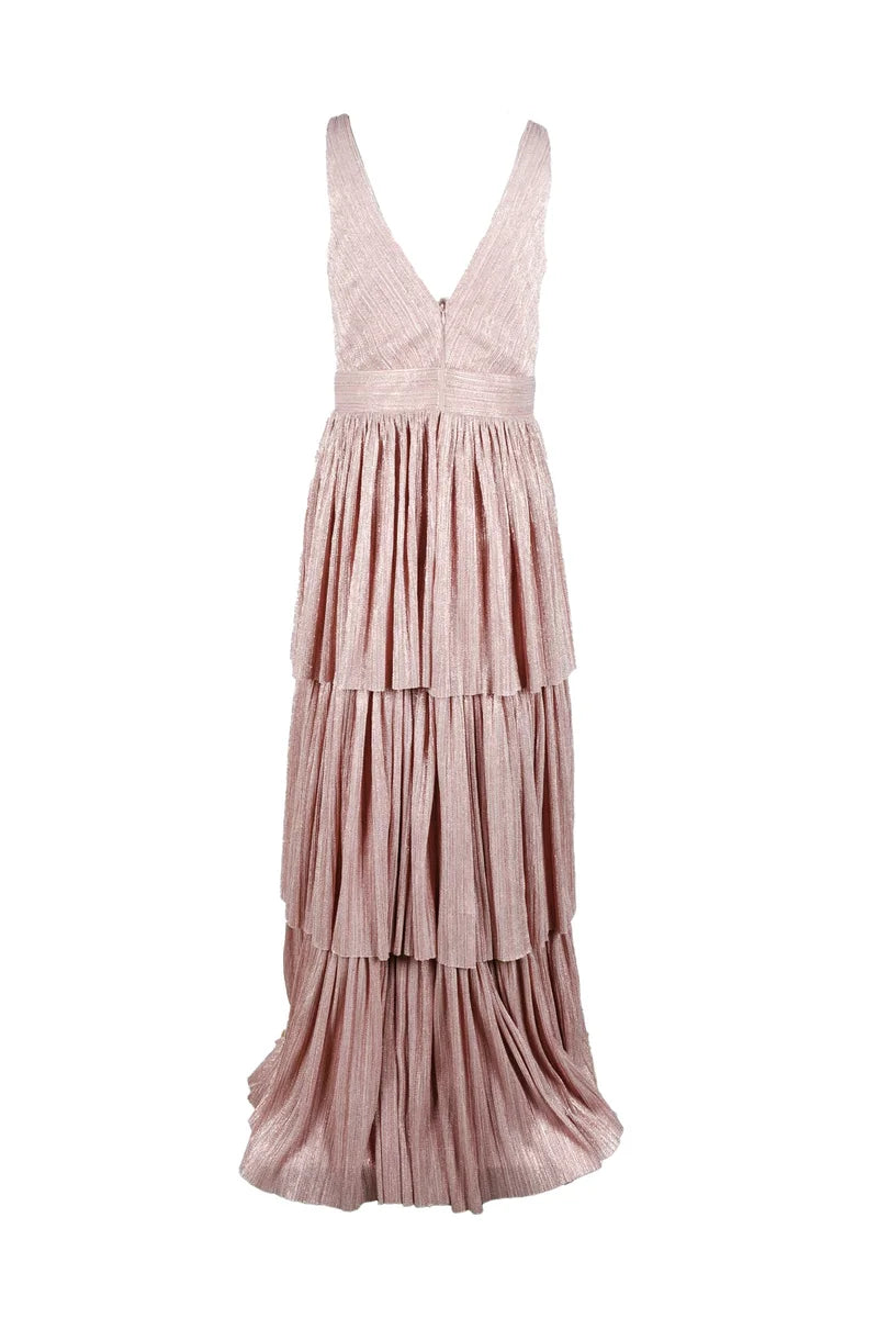 Long Pleated Dress - Pink
