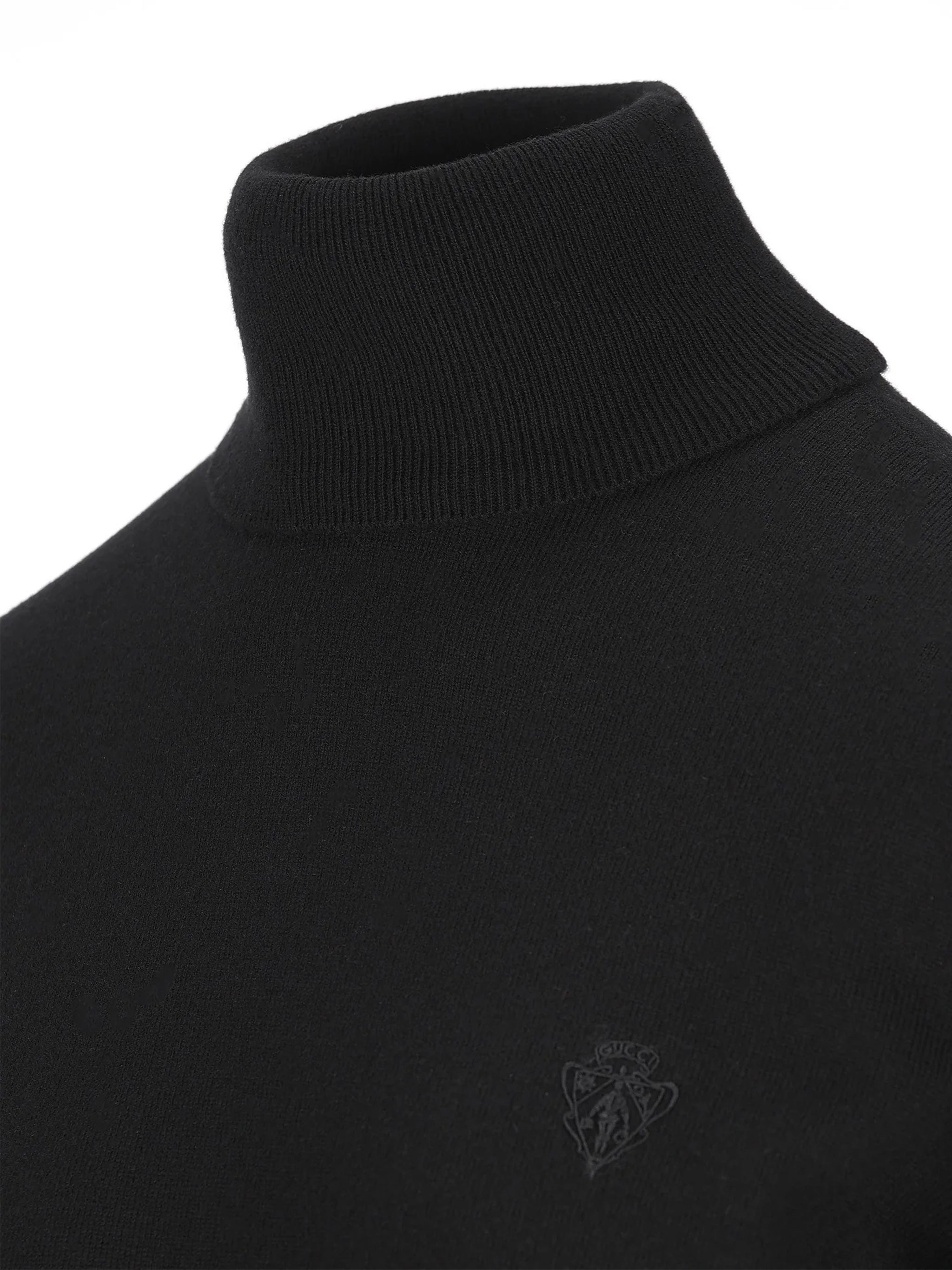 Black High Kn Fitted Mock Neck Top