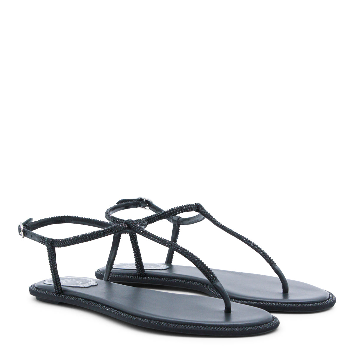 Black Leather Flats