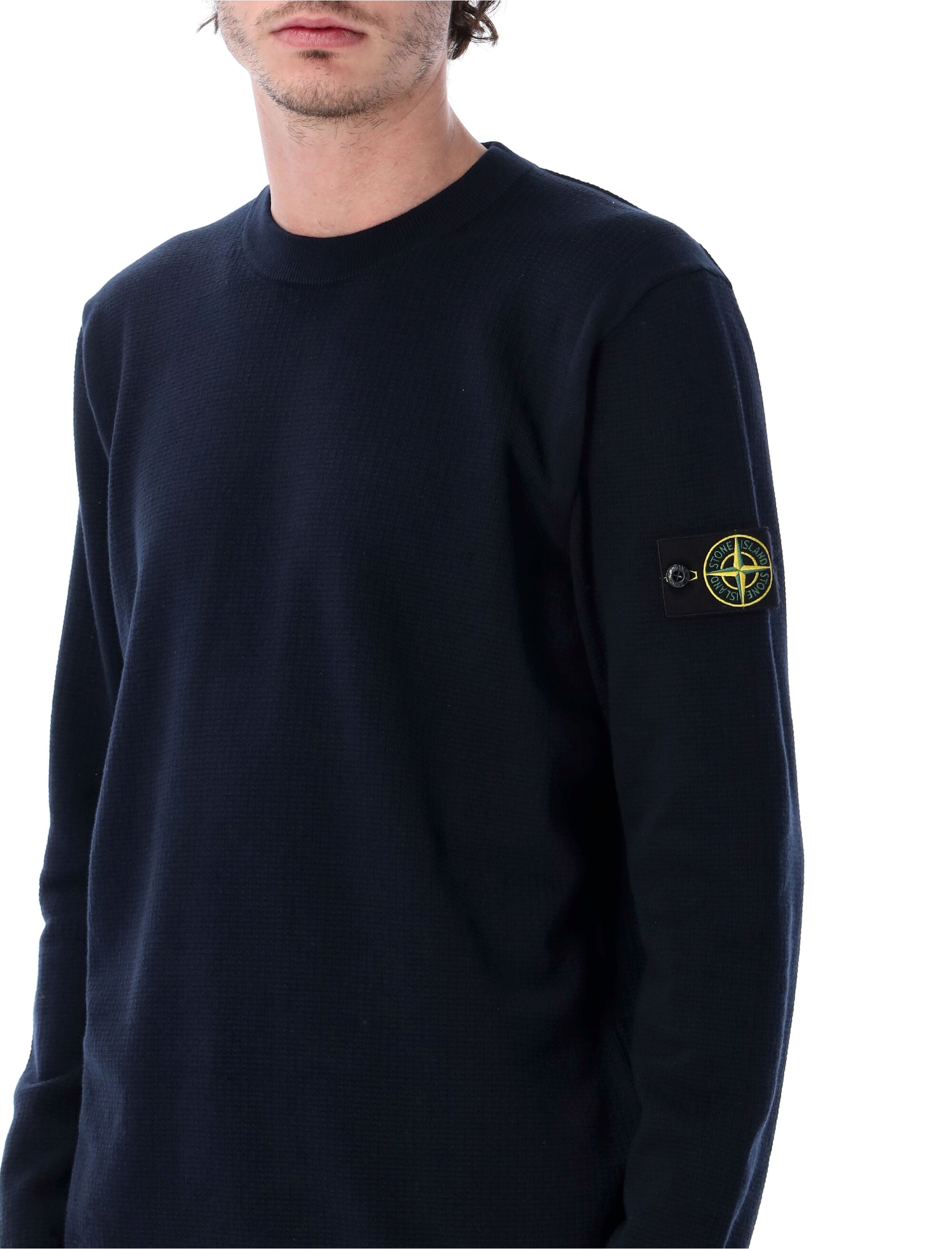 Sweter z dzianiny micro stitch z bawełny organicznej