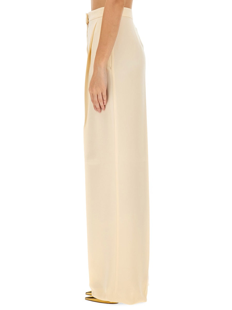 Silk Pants with Regular Fit and Refined Drape