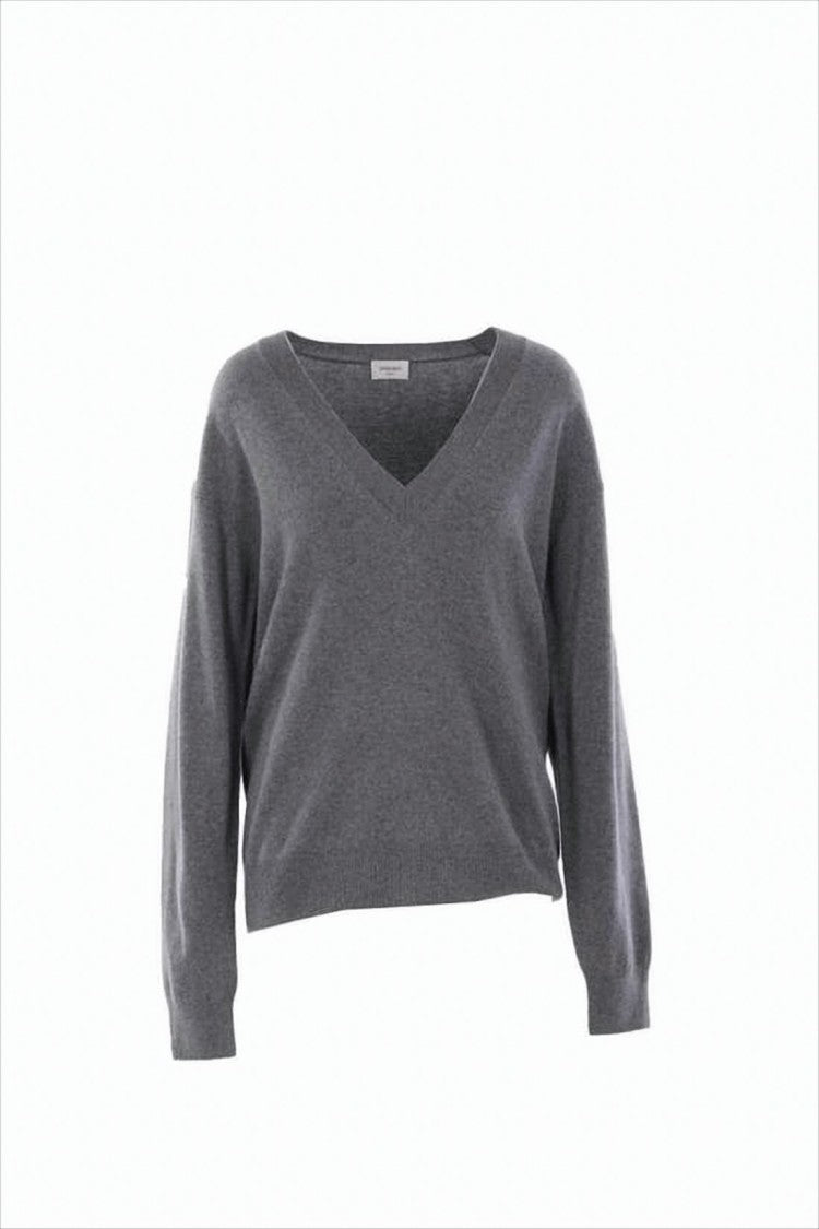 Soft Wool Sweater With V-Neckline And Ribbed Cuffs
